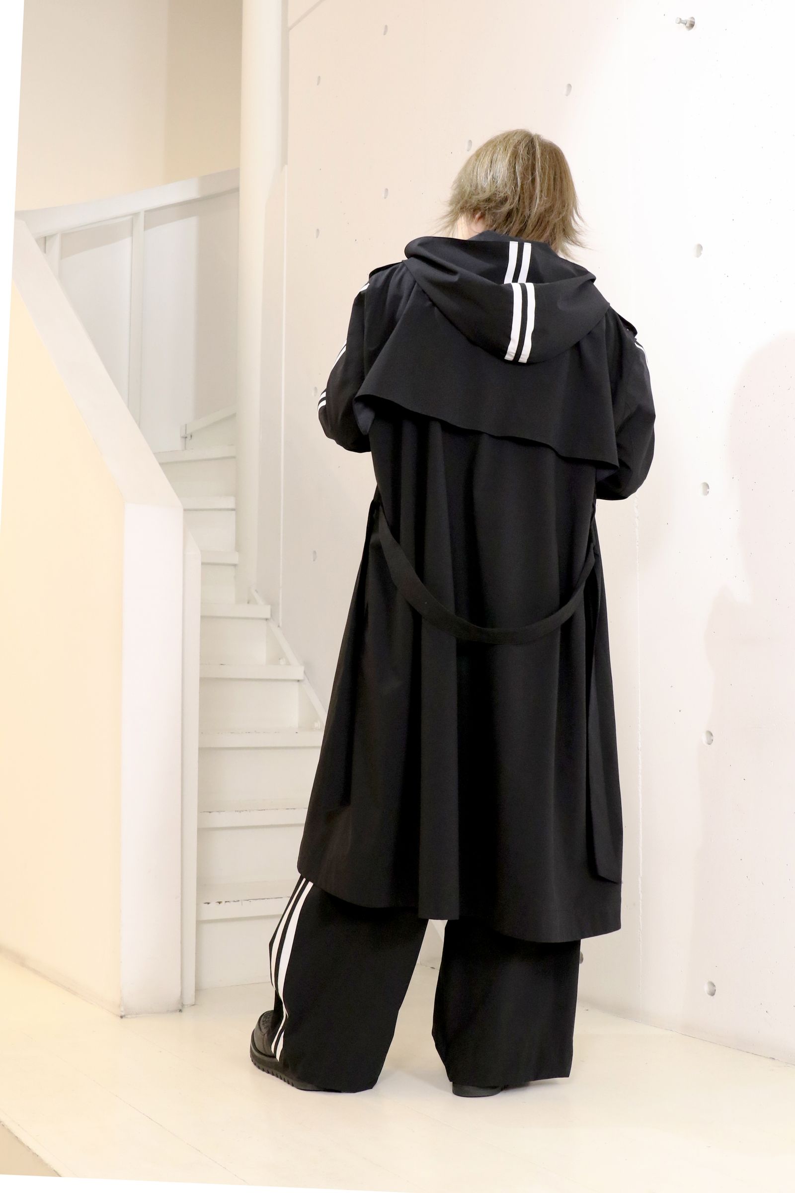 Sustainable Tuffeta Line Big Silhouette Hoodie / ライン ビッグシルエット フーディー