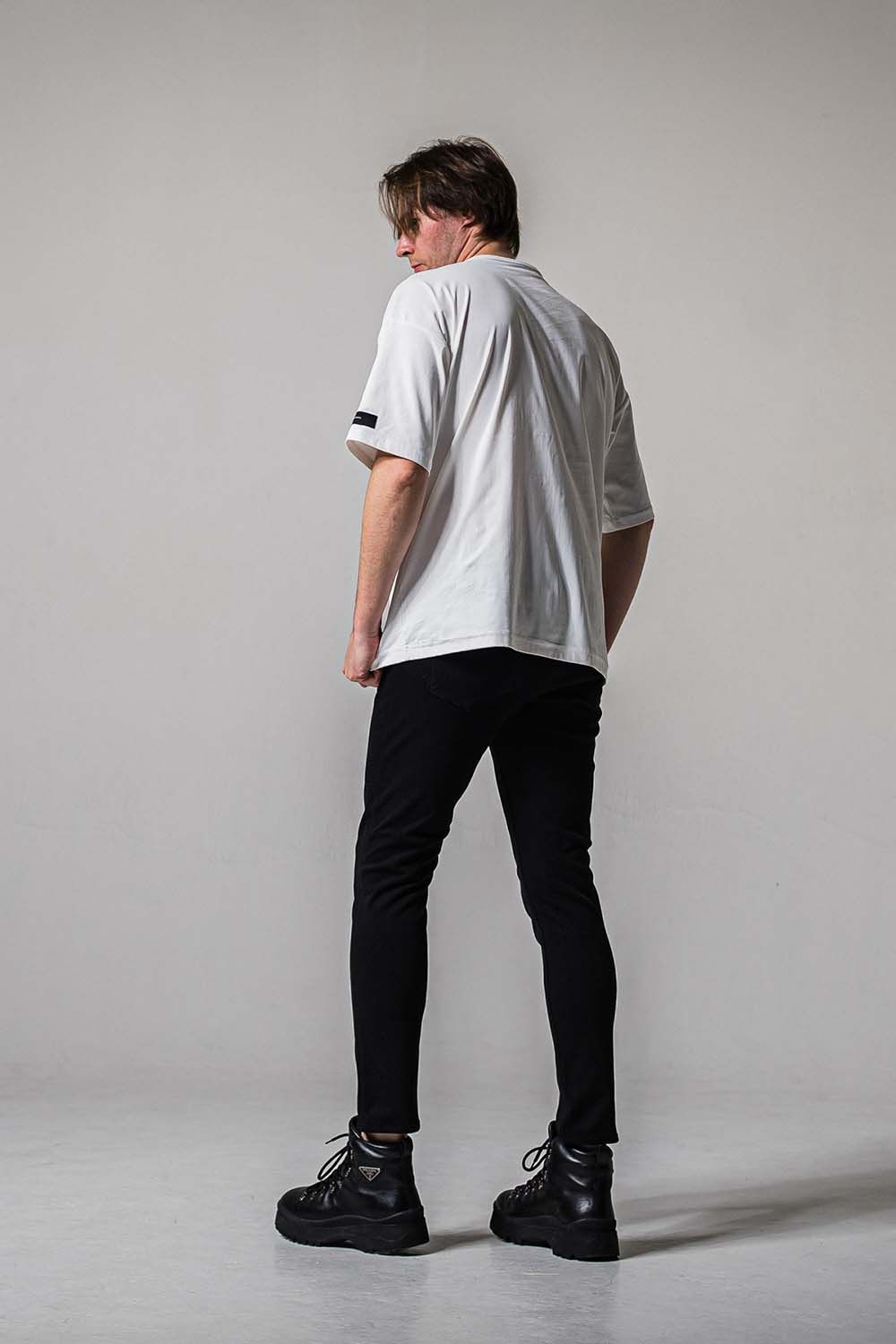 LEATHER POCKET OVER NYLON T / レザーポケット オーバー ナイロン Tシャツ