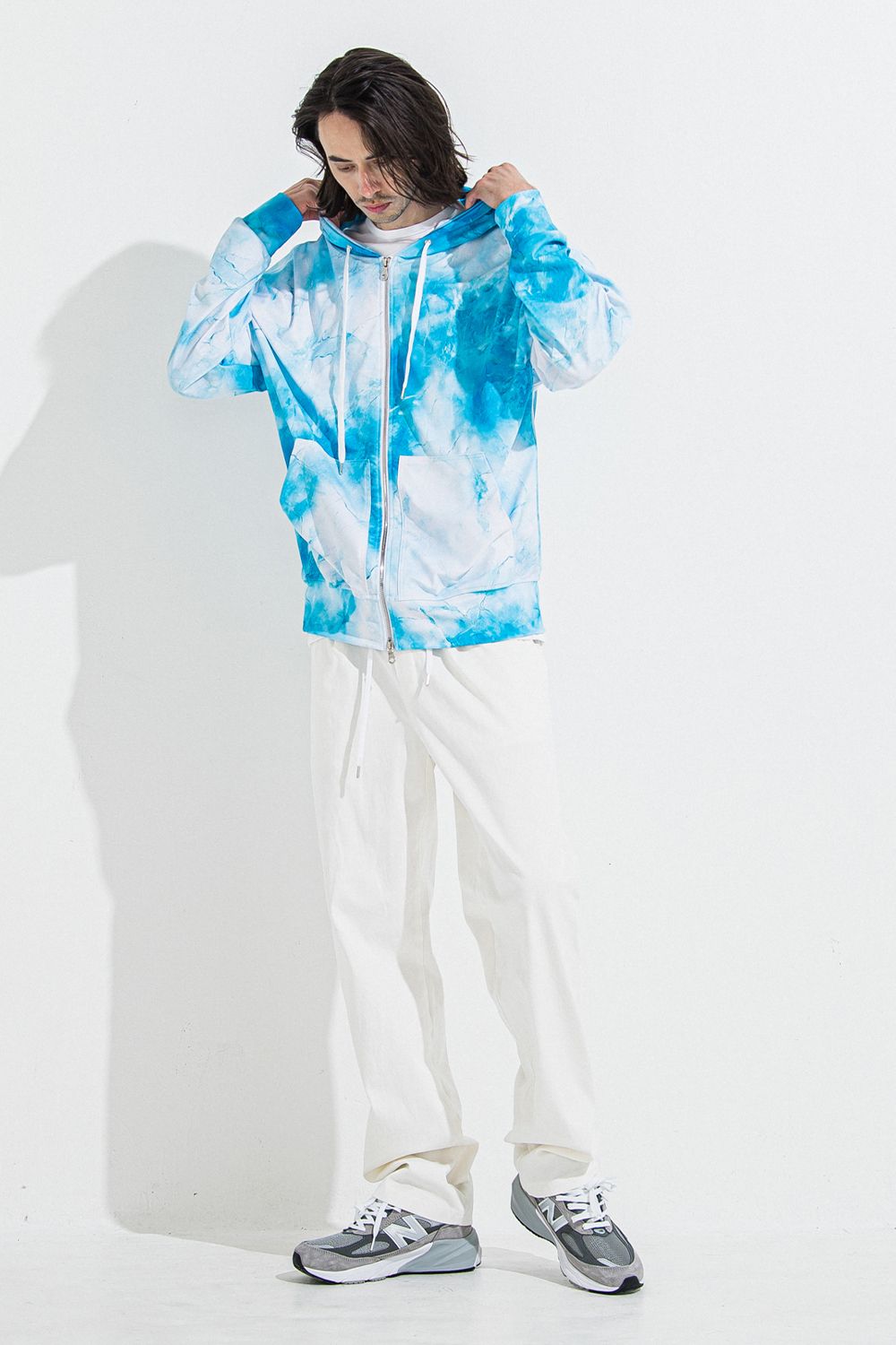 RASH OVER ZIPUP HOODIE / オーバーサイズ ジップアップ ラッシュガード パーカー