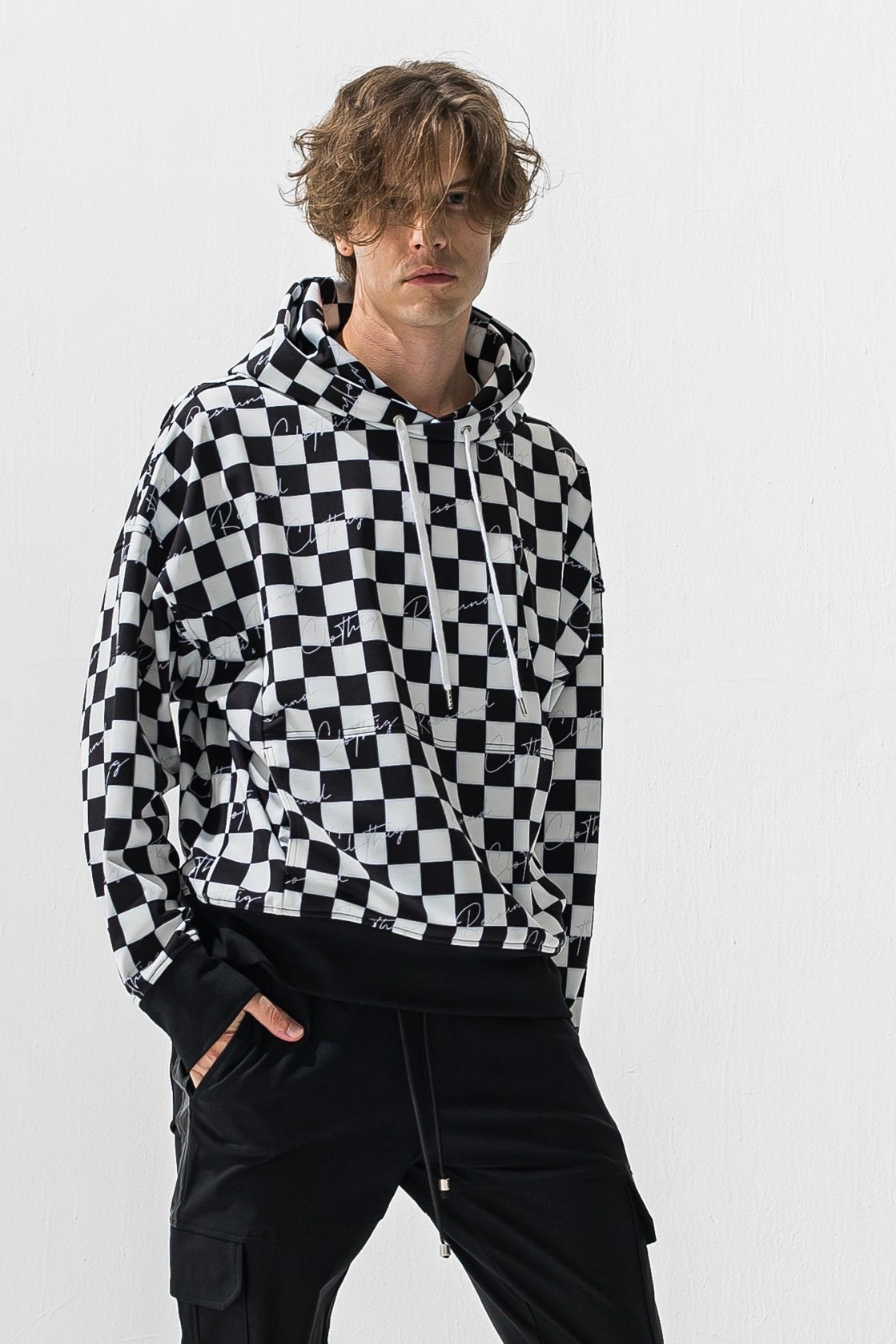 CHECKER FLAG FLEECE HOODIE / チェッカーフラッグフリースフーディ