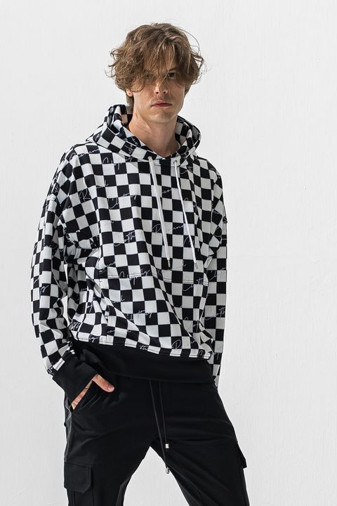 CHECKER FLAG FLEECE HOODIE / チェッカーフラッグフリースフーディ