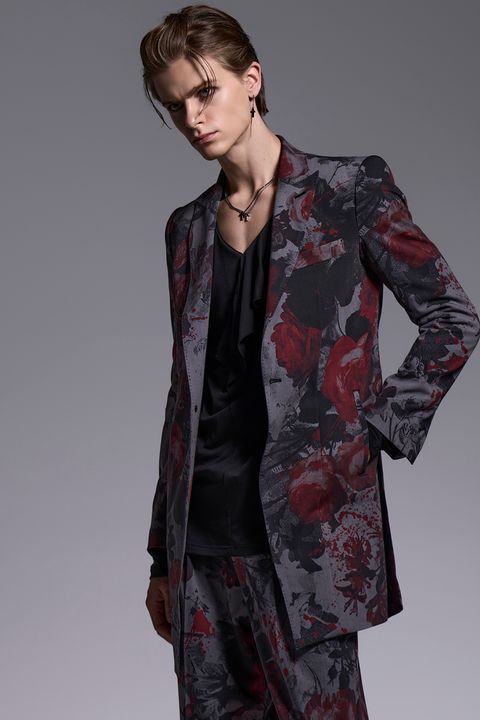 Gray Flora Gabardine Long Jacket / グレーフローラギャバジン ロングジャケット