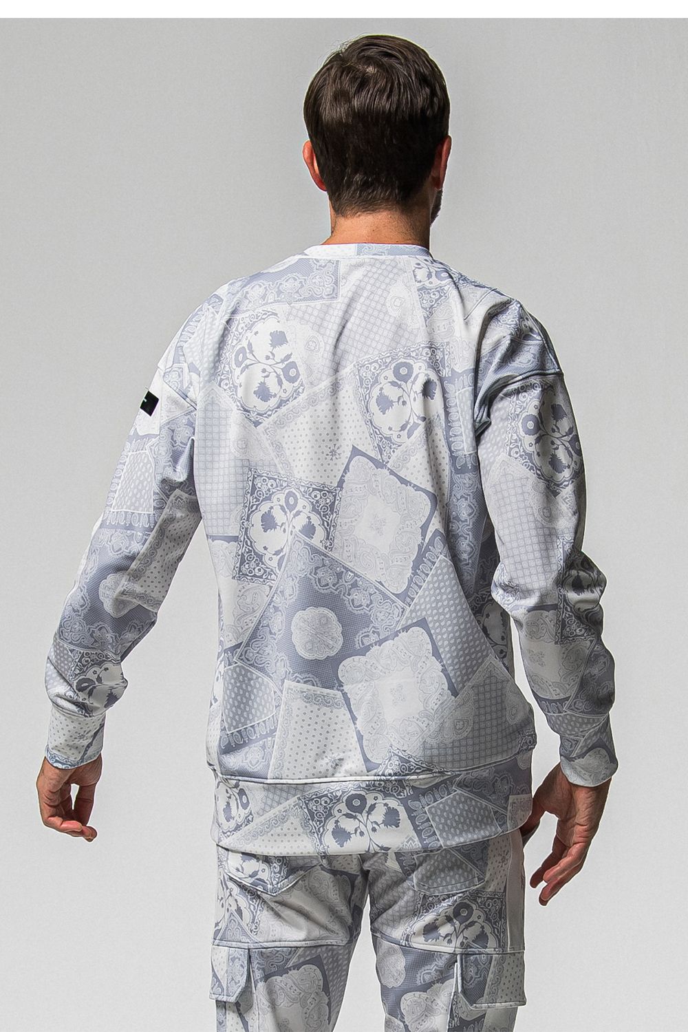 PAISLEY BACK FLEECE DROP TRAINER / 裏起毛 ペイズリー柄 ルーズトレーナー