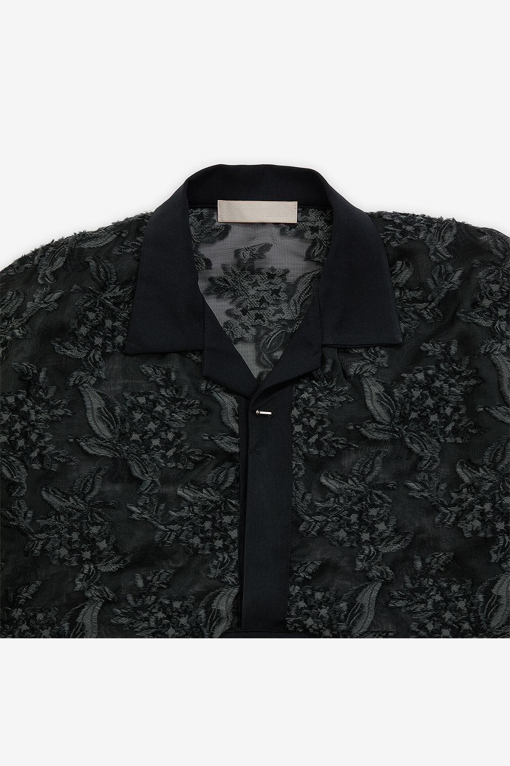 Mesh jaquard skipper shirt / メッシュ ジャガード スキッパー シャツ