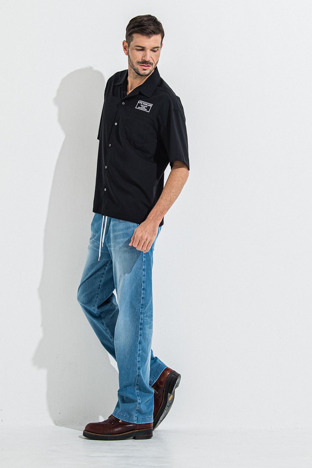 DENIM JERSEY WIDE PT / デニム ジャージ ワイド パンツ