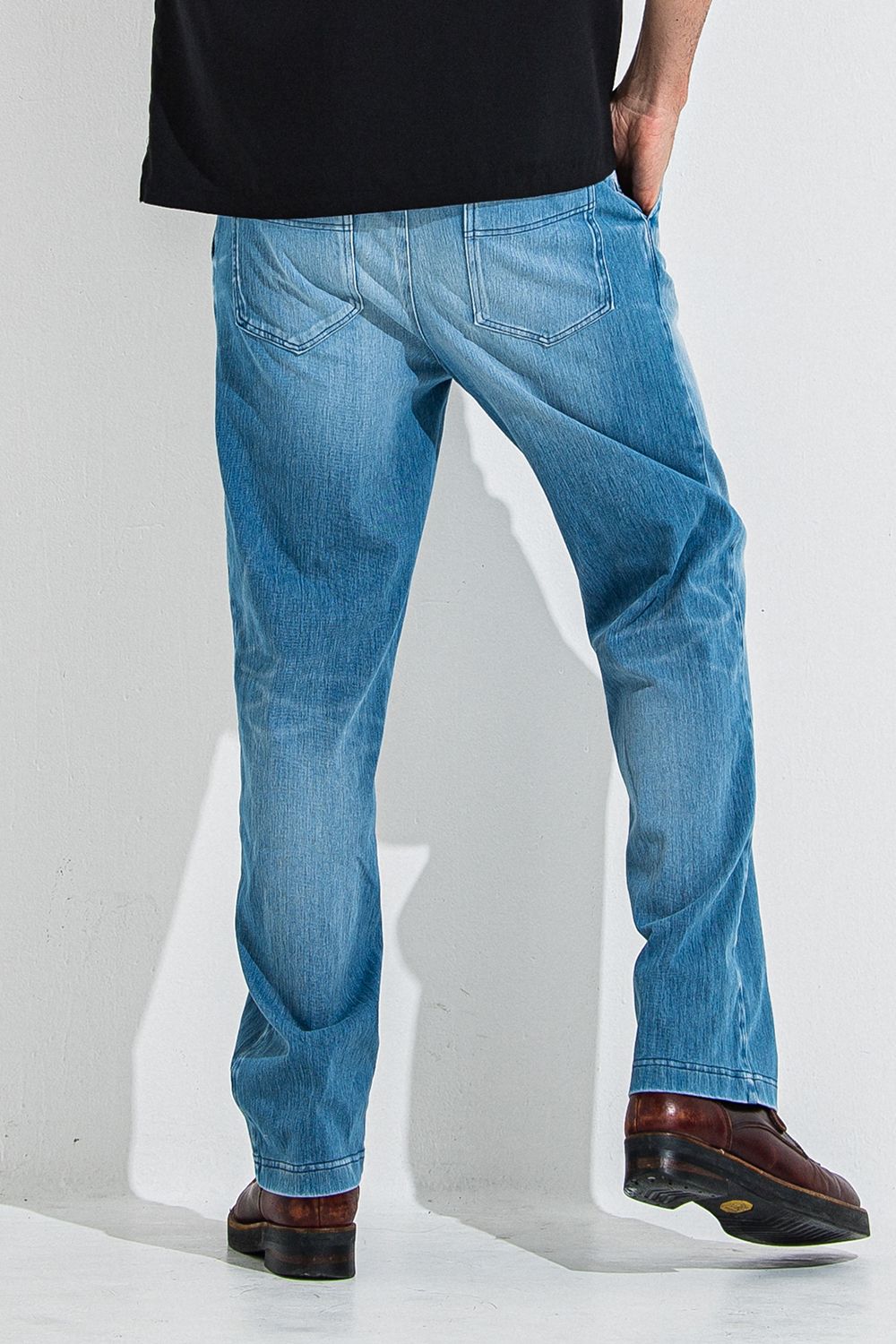 DENIM JERSEY WIDE PT / デニム ジャージ ワイド パンツ