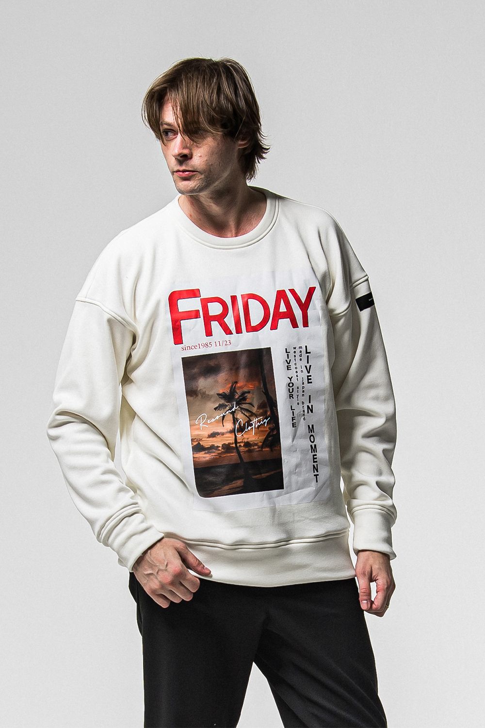 FRIDAY OLD COVER VELOURS FLEECE TRAINER / フライデー オールドカバー ベロア フリース トレーナー