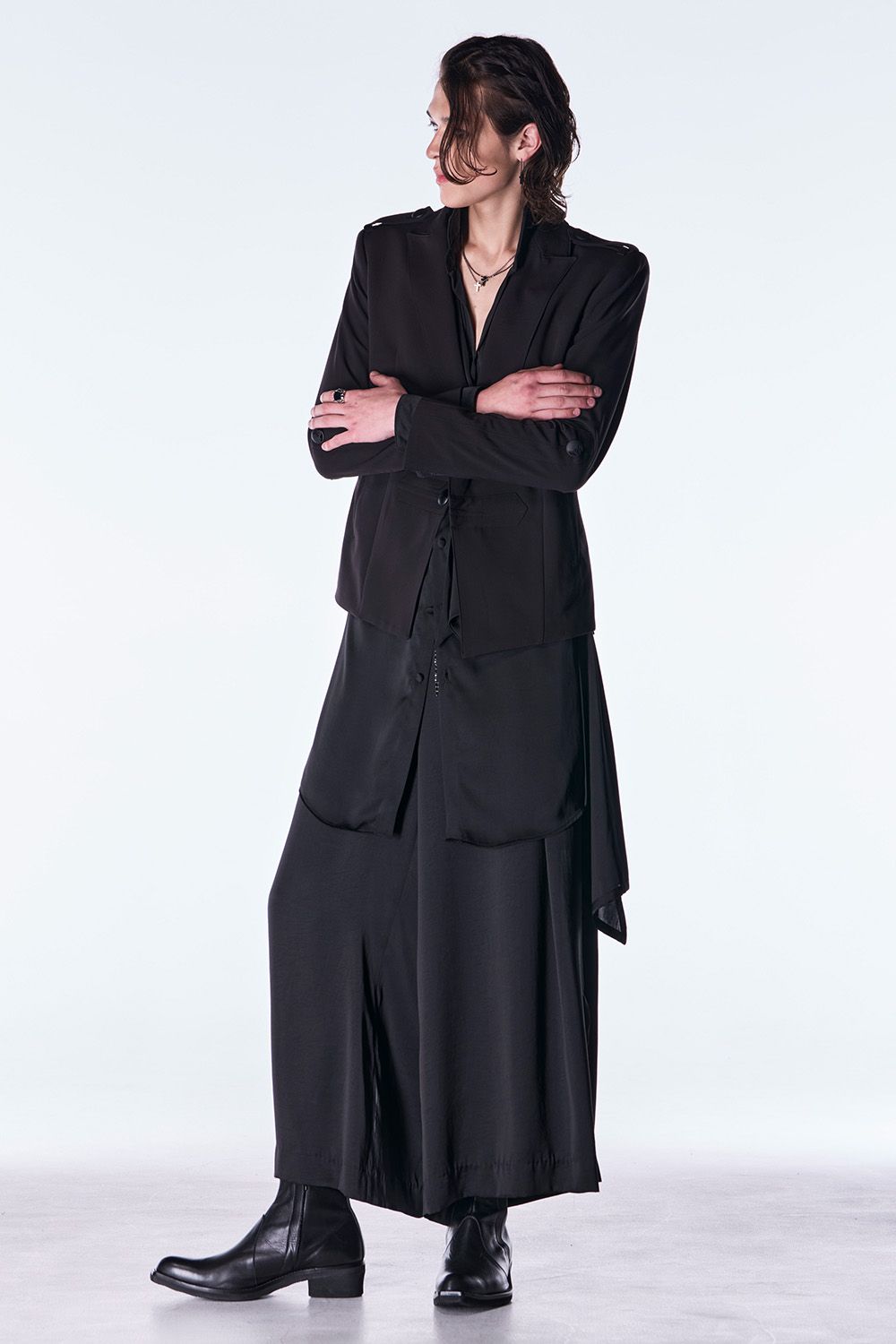 Vintage Satin Wide Tuck Slacks / ヴィンテージ サテン ワイド タック スラックス