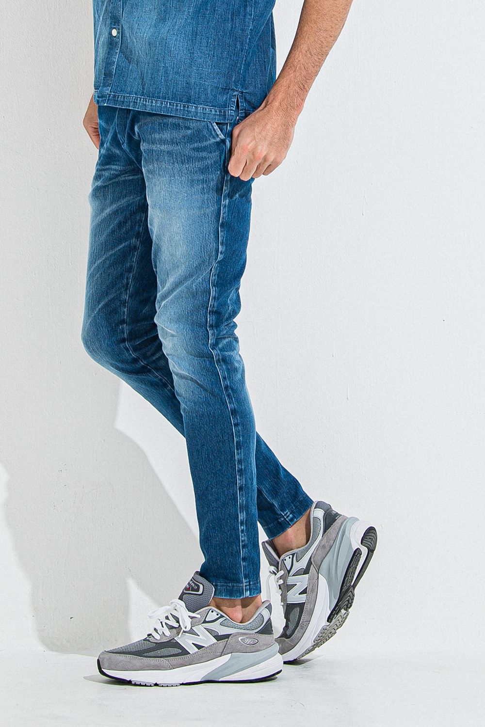 DENIM JERSEY CHRIS EASY TUCK PT / デニム ジャージ クリス イージー タック パンツ