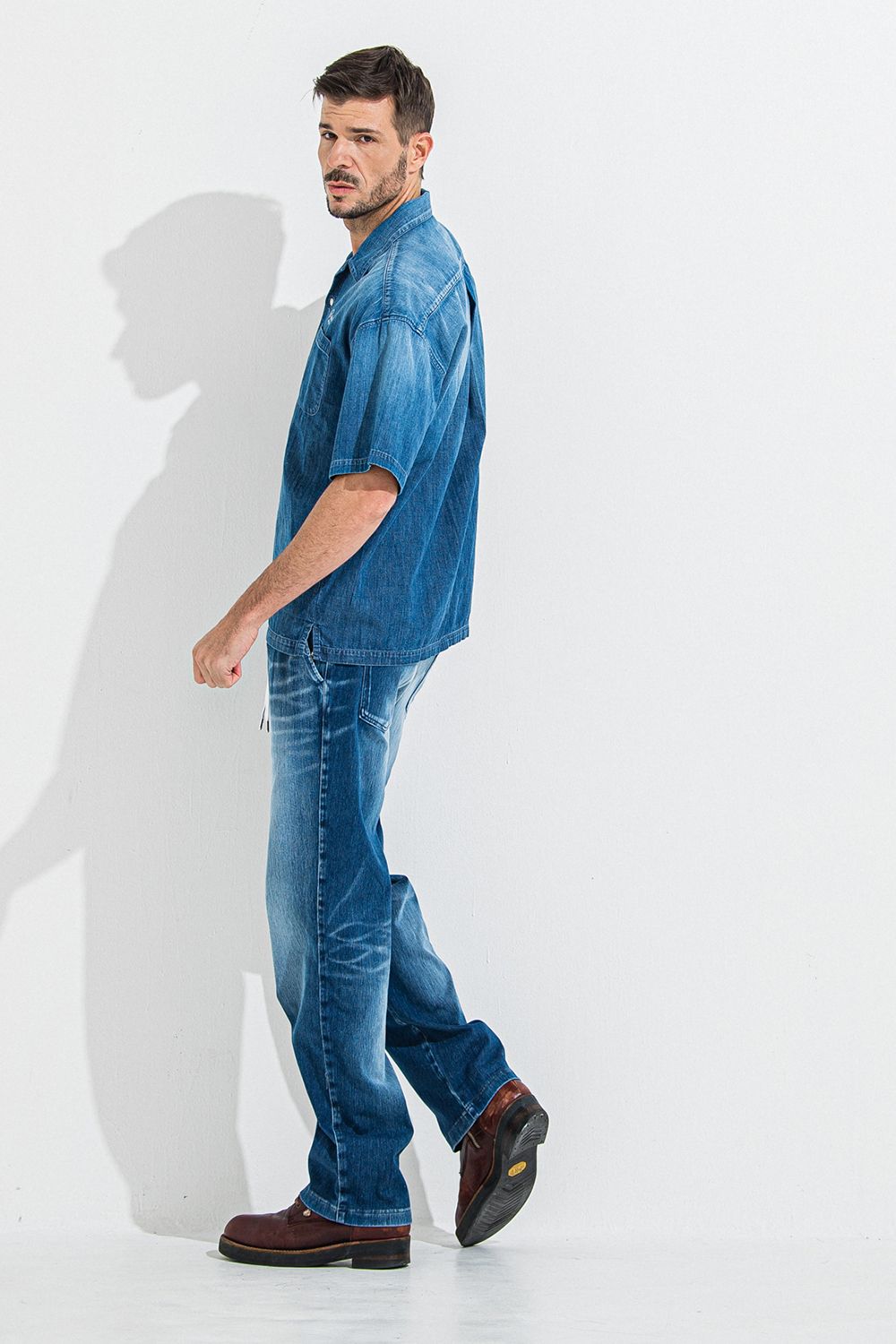 DENIM JERSEY WIDE PT / デニム ジャージ ワイド パンツ