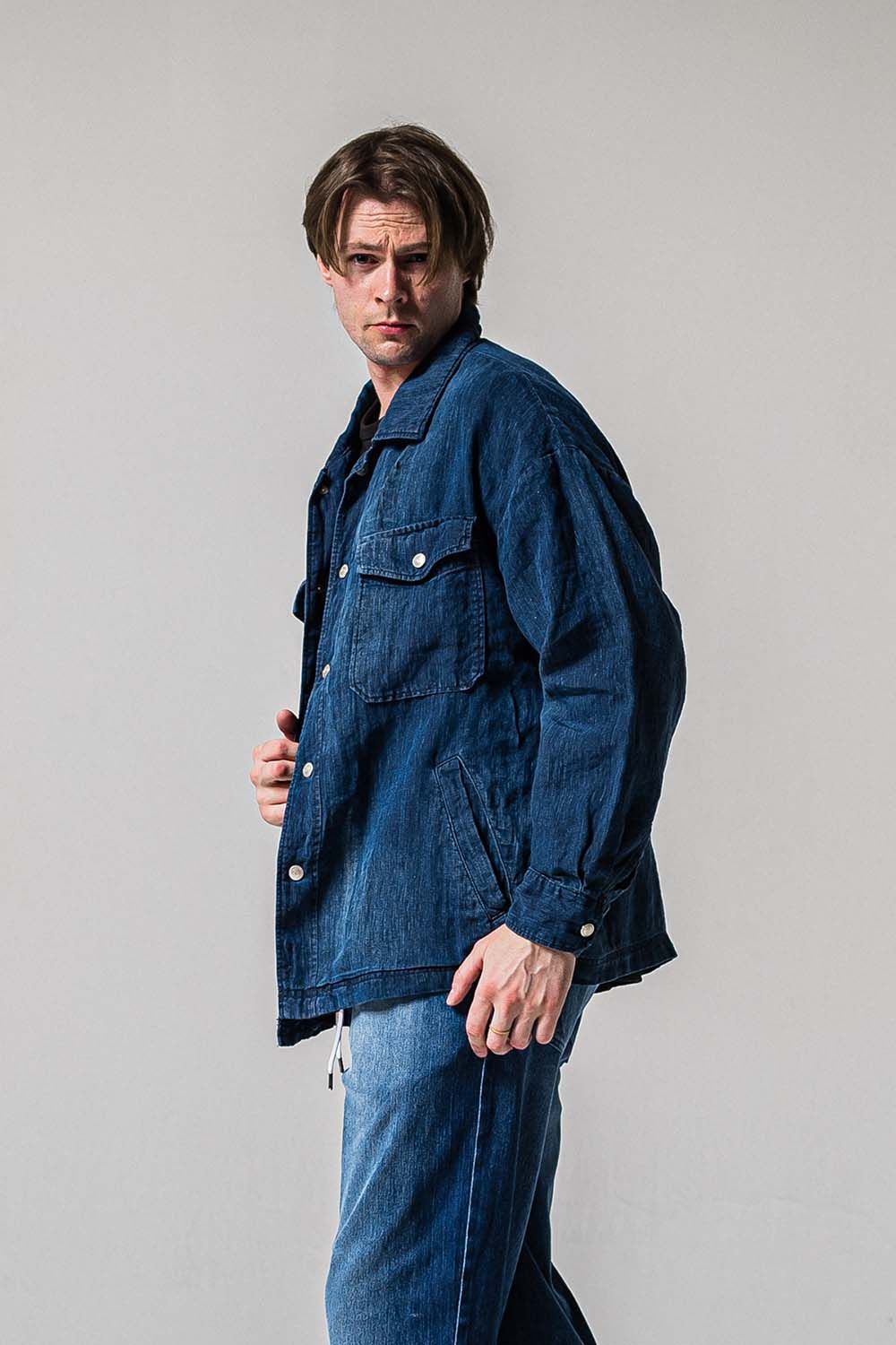 INDIGO LINEN JACK SHIRTS / インディゴ リネン ジャック シャツ