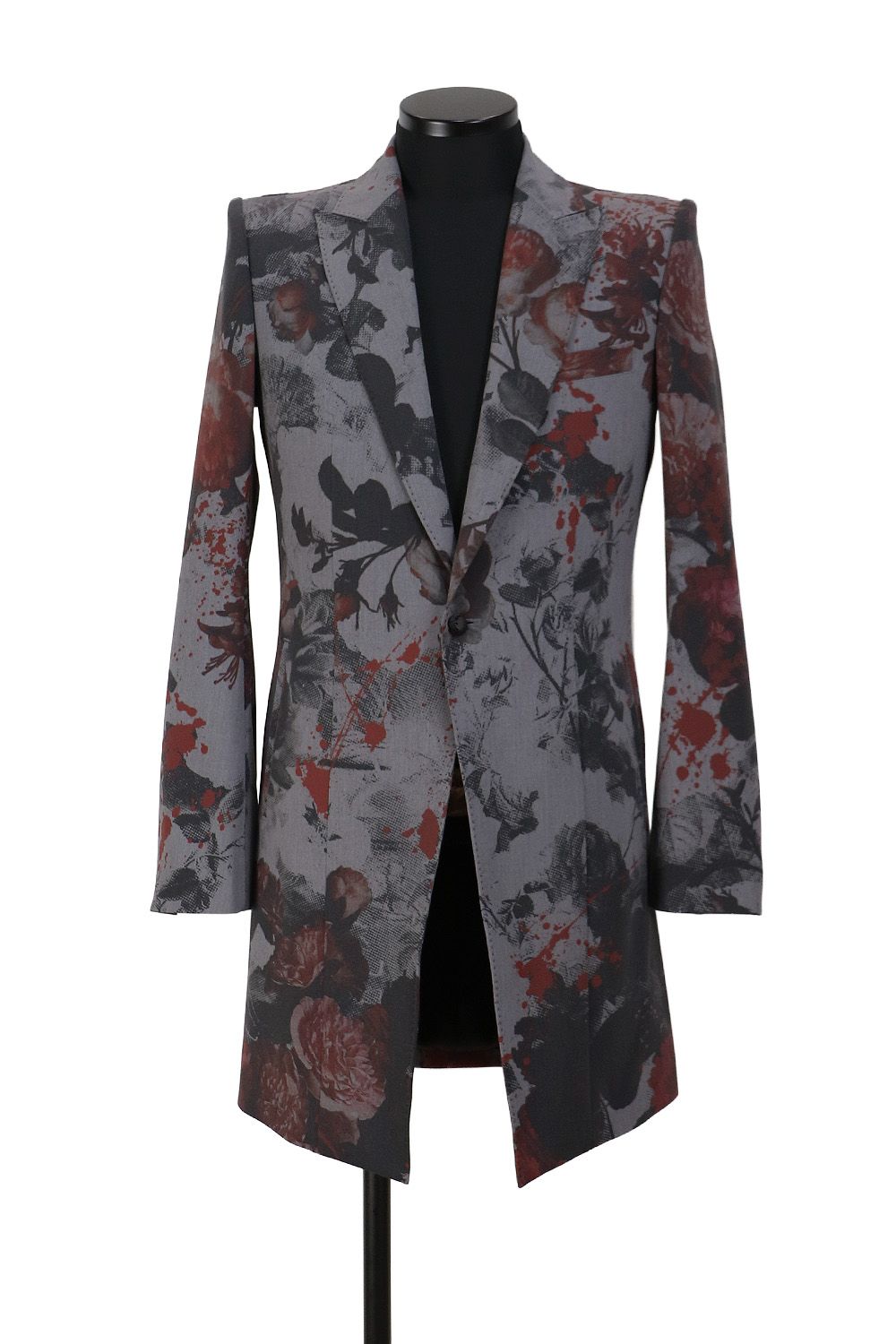 Gray Flora Gabardine Long Jacket / グレー フローラ ギャバジン ロングジャケット
