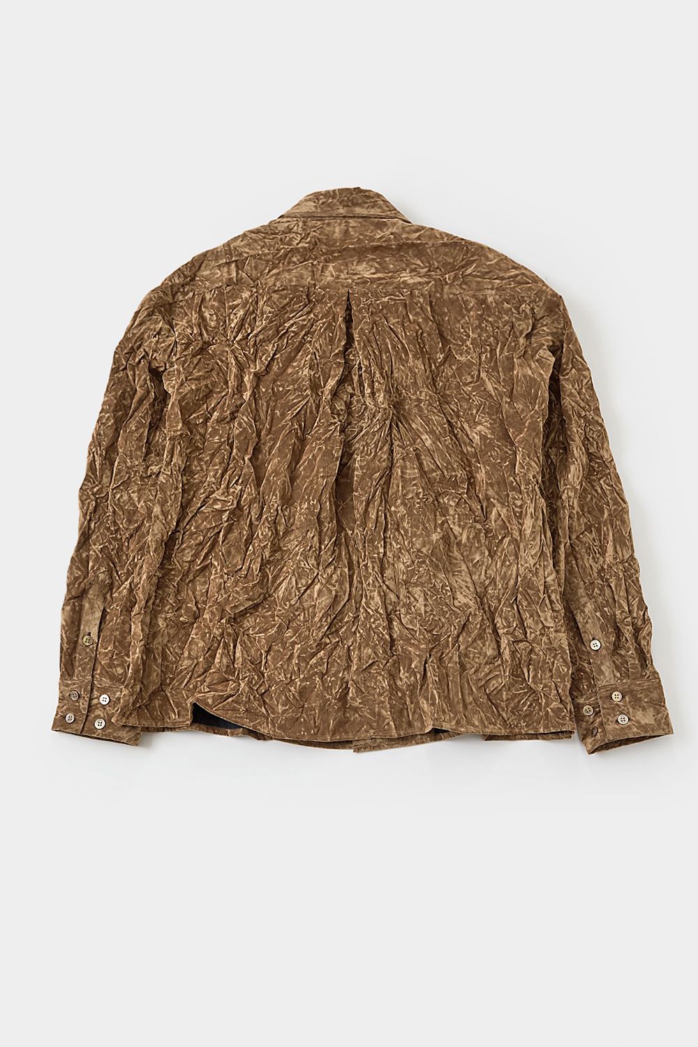 Flock printed washer shirt / フロッキープリント ワッシャー シャツ