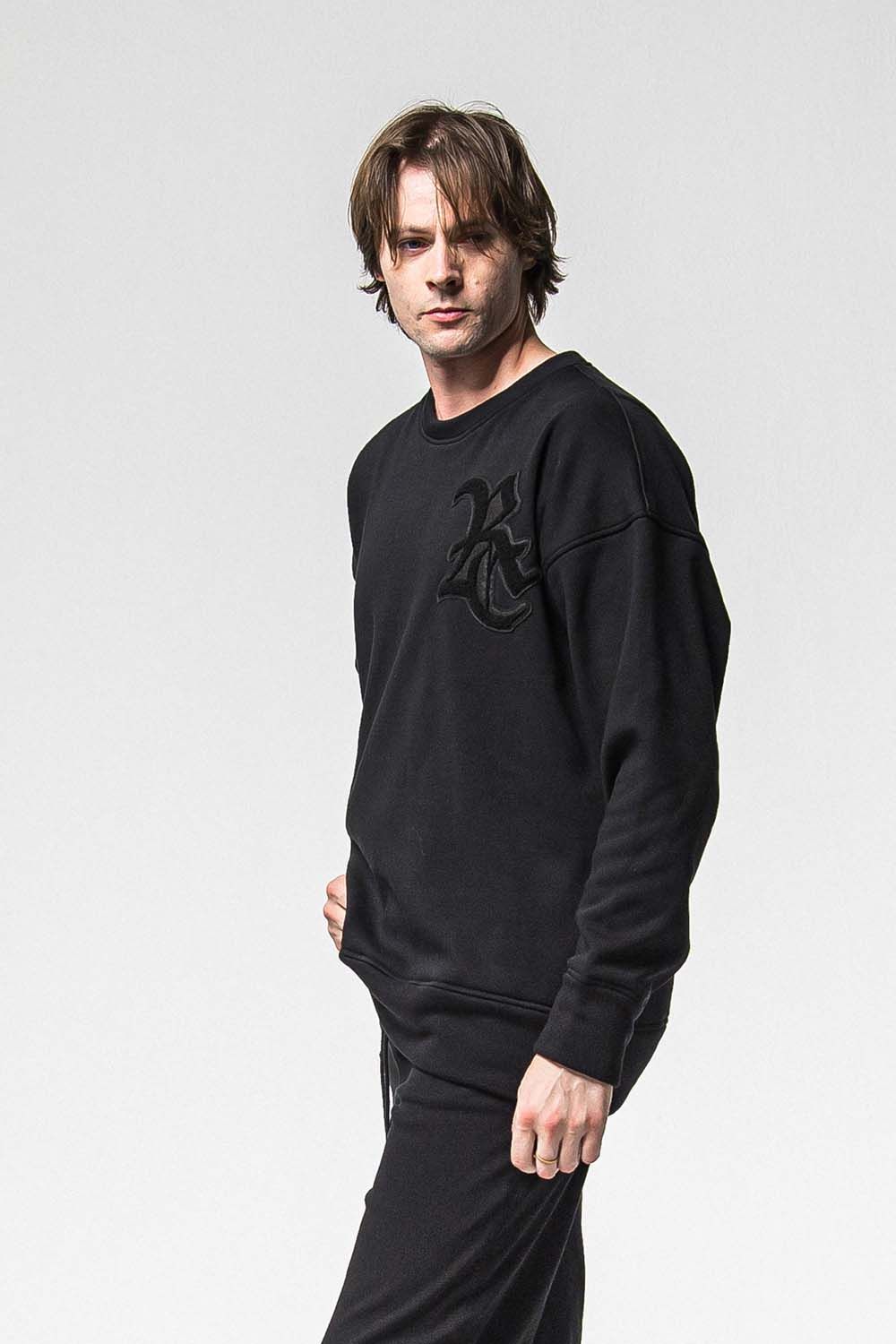 RC CHENILLE VELOURS FLEECE DROP TRINER / RC サガラ刺繍ワッペン ベロア フリース ドロップ トレーナー