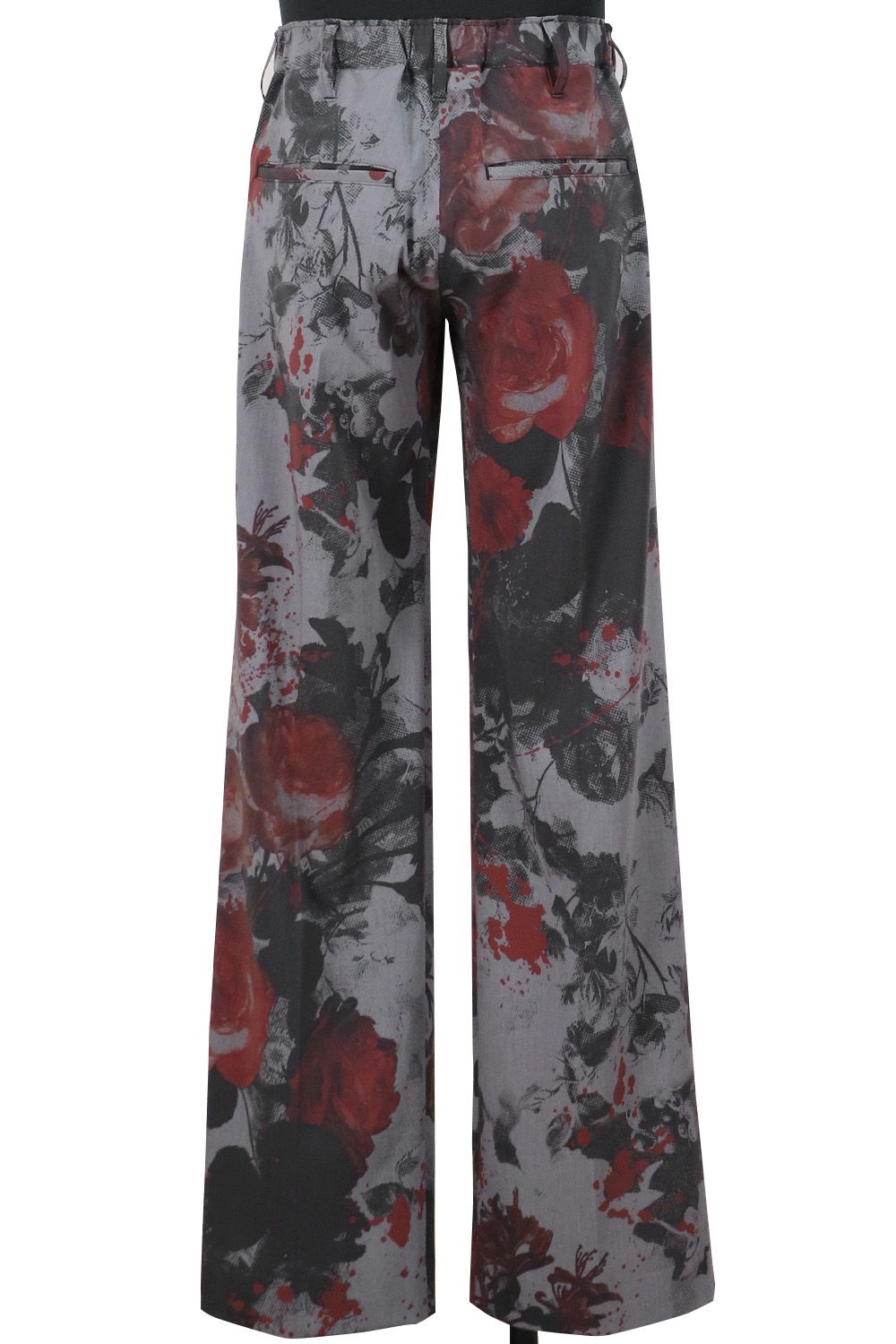 Gray Flora Gabardine Wide Slacks / グレー フローラ ギャバジン ワイドスラックス