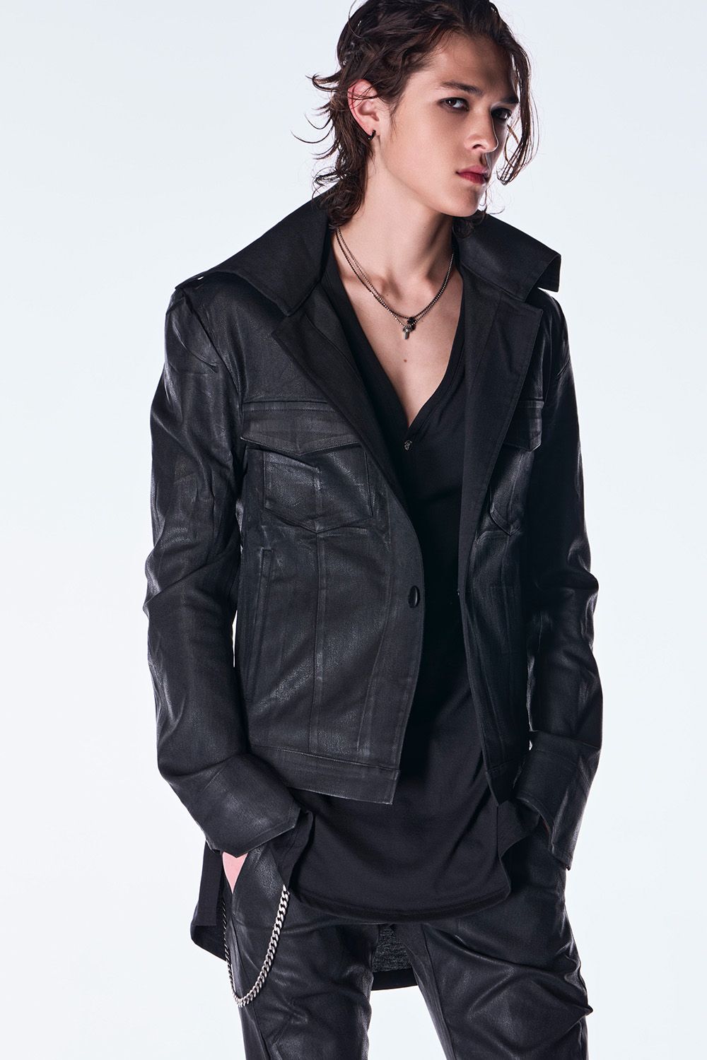 Denim Napoleon Blouson / コーティング デニム ナポレオン ブルゾン