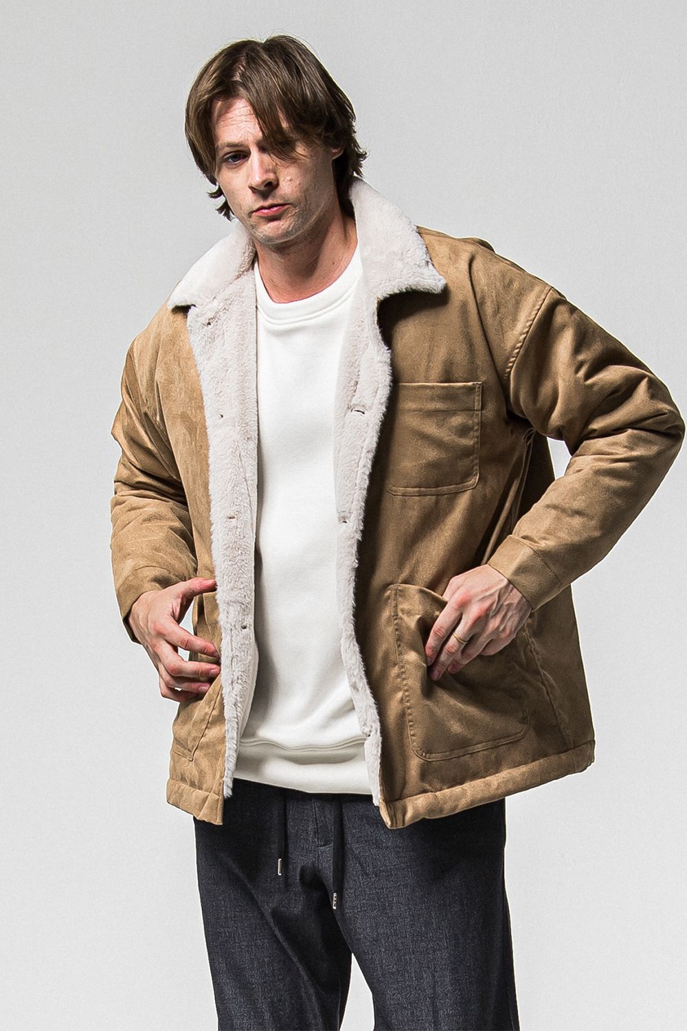 SUEDE FUR COVER ALL / スウェード ファー カバーオール