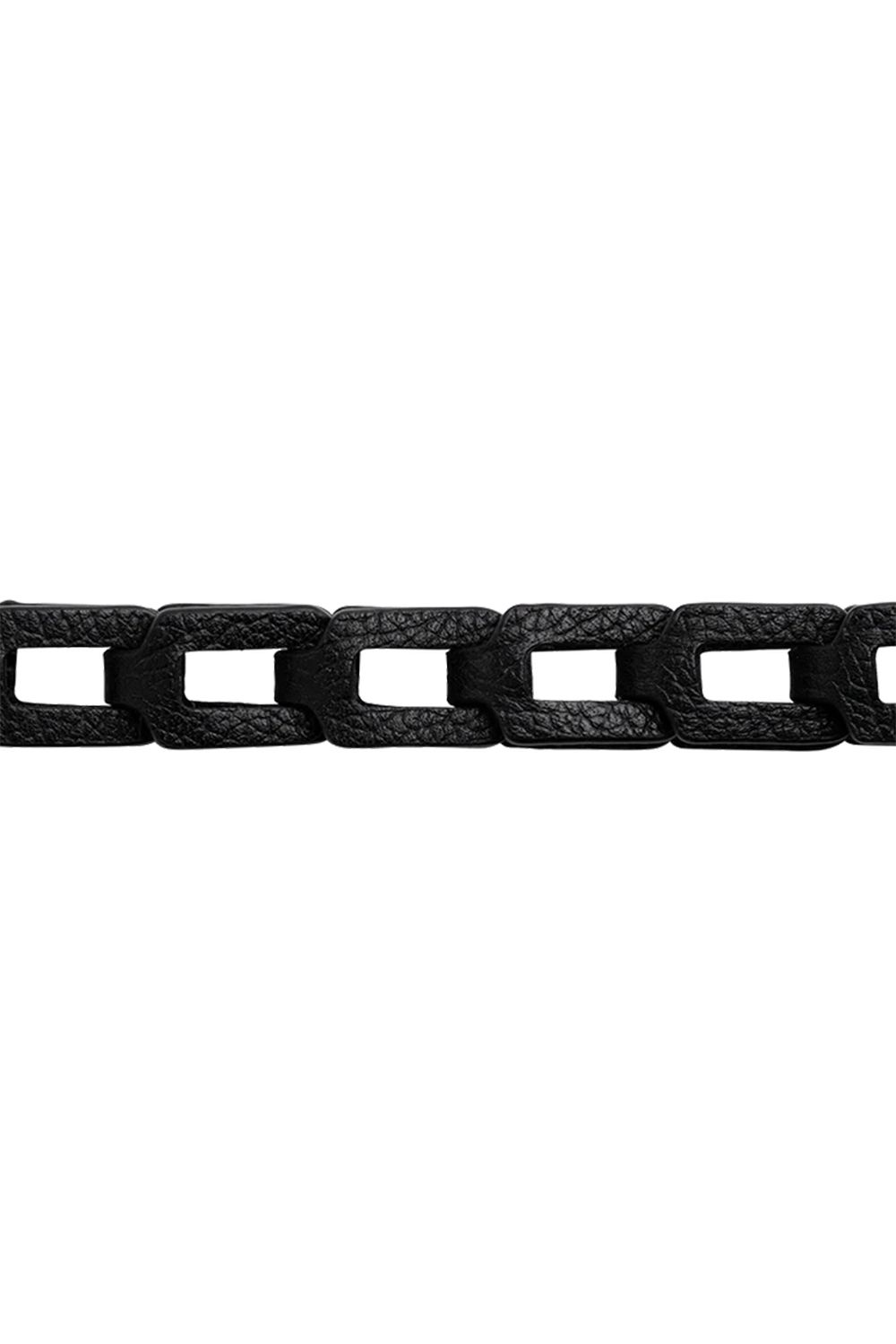 Hand STRAP Rectangle  / レクタングルチェーン レザーハンドストラップ｜ブラック