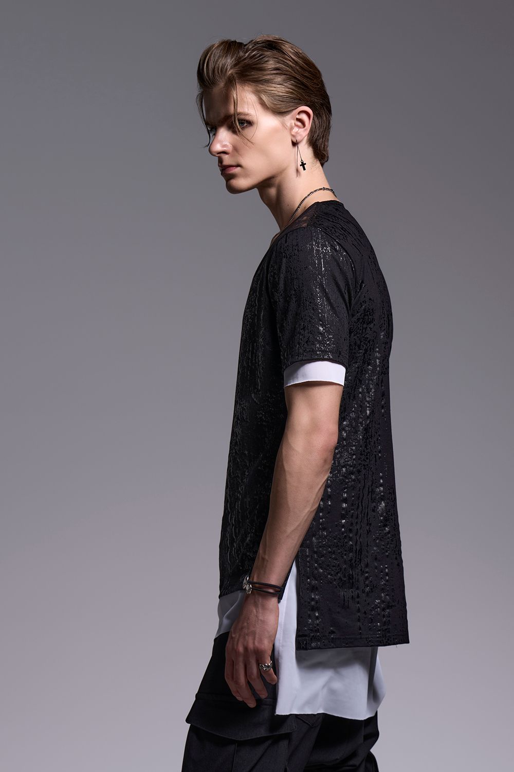 HAKU-BEATENJIKU Layered-T / 箔ベア天竺 レイヤード Tシャツ