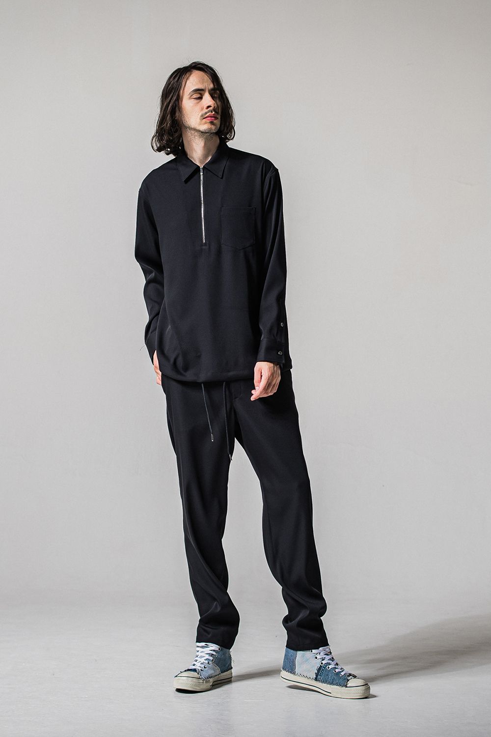 PULLOVER SATIN SHIRT / プルオーバー サテン シャツ