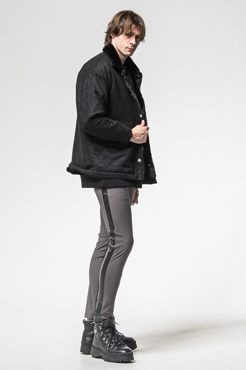 RC CHENILLE VELOURS FLEECE DROP TRINER / RC サガラ刺繍ワッペン ベロア フリース ドロップ トレーナー