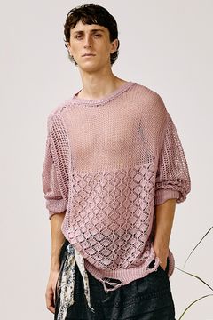 Sheer loose knit P/O / シアー ルーズ ニット プルオーバー
