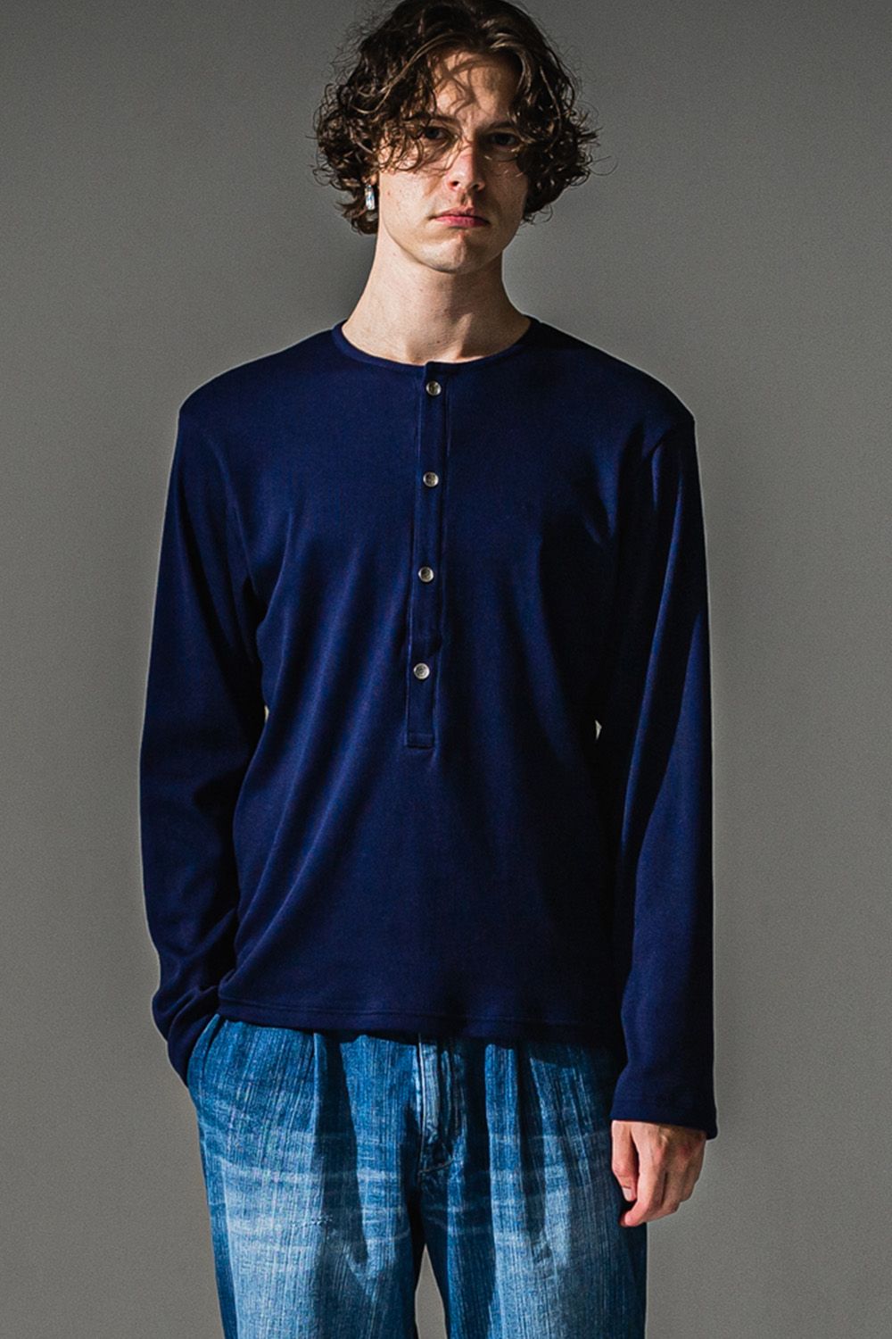 RIB HENRY LONG SLEEVE / リブ ヘンリーネック ロングスリーブ Tシャツ