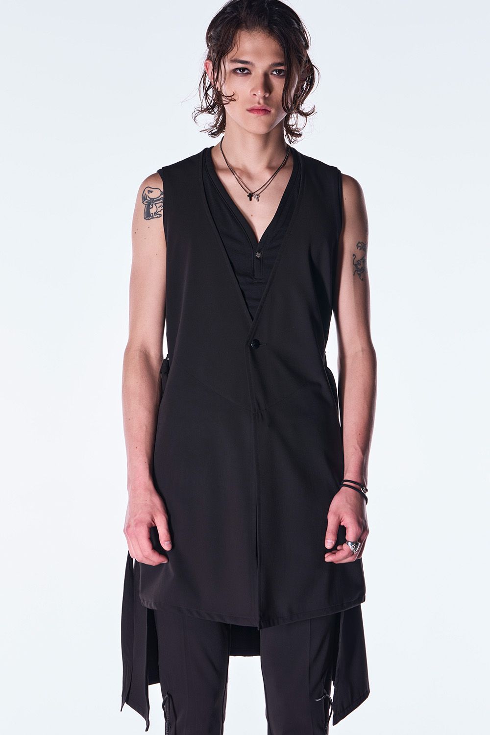 PE Gabardine Flare Vest / ポリエステル ギャバジン フレア ベスト