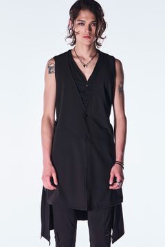 PE Gabardine Flare Vest / ポリエステル ギャバジン フレア ベスト