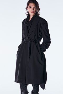 Taffeta Drape Chester Coat / タフタ ドレープ チェスターコート