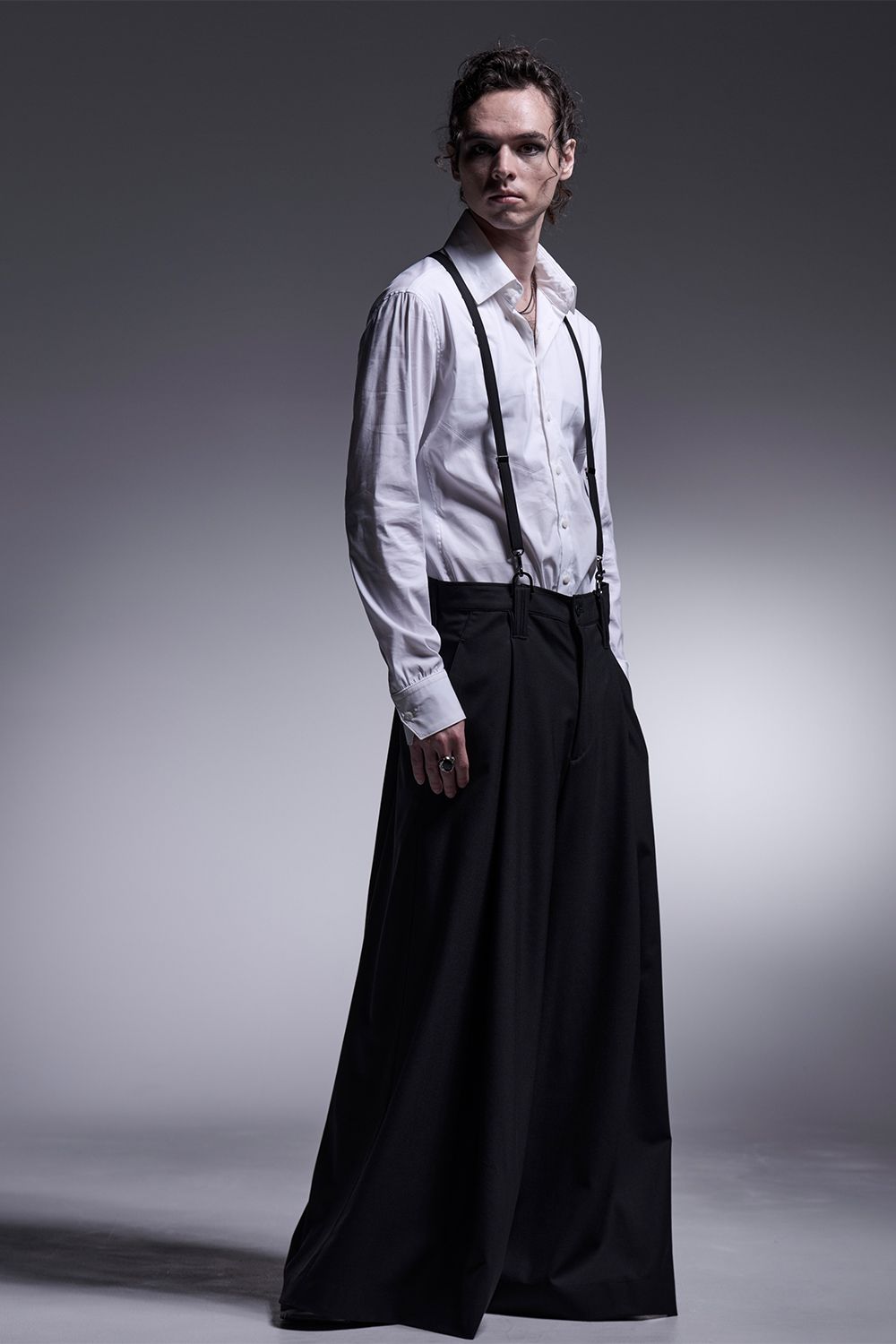 TWS Tropical Suspender Wide Tuck Slacks / TWSトロピカル サスペンダー ワイドタックスラックス