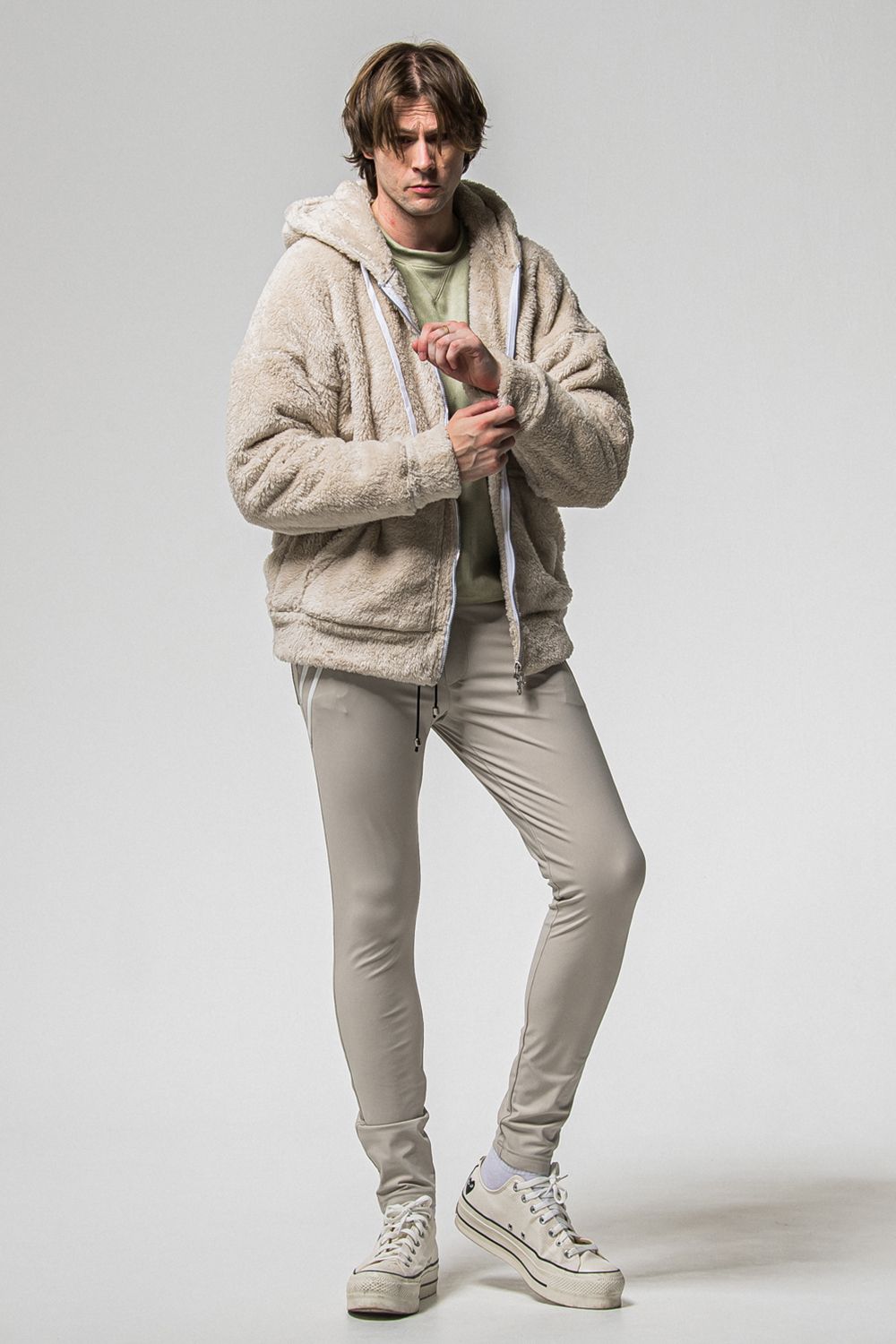 BOA ZIP LOOSE HOODIE / ボア ジップ ルーズ フーディ