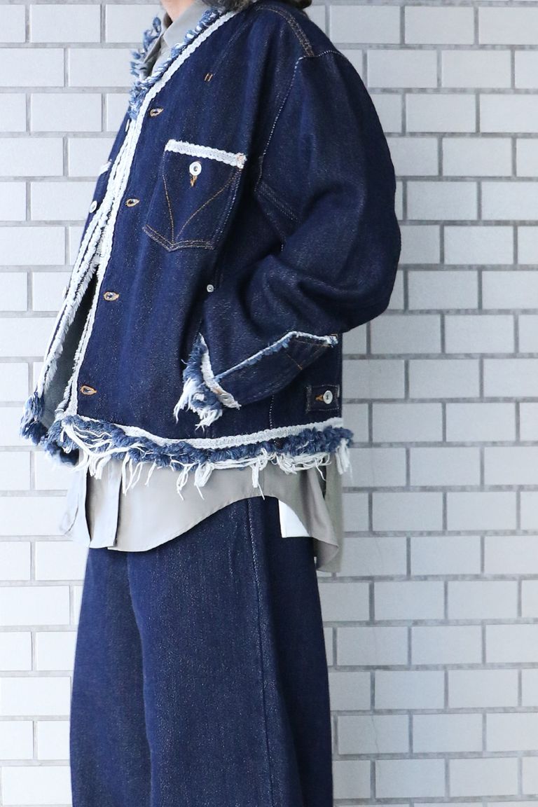 Lace tape denim BL & Lace tape denim wide slacks / meagratia