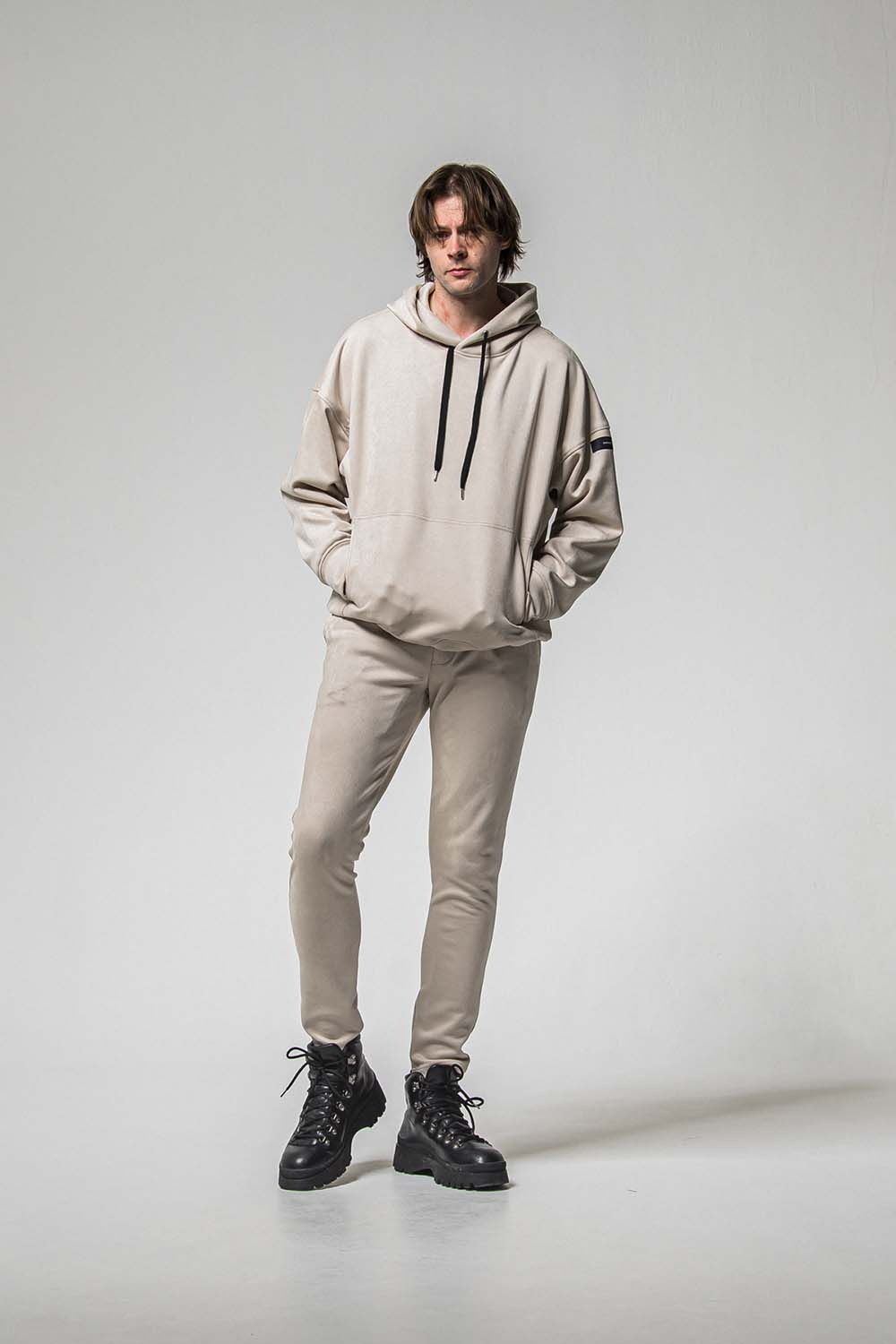 SUEDE LOOSE HOODIE / スウェード ルーズ フーディ