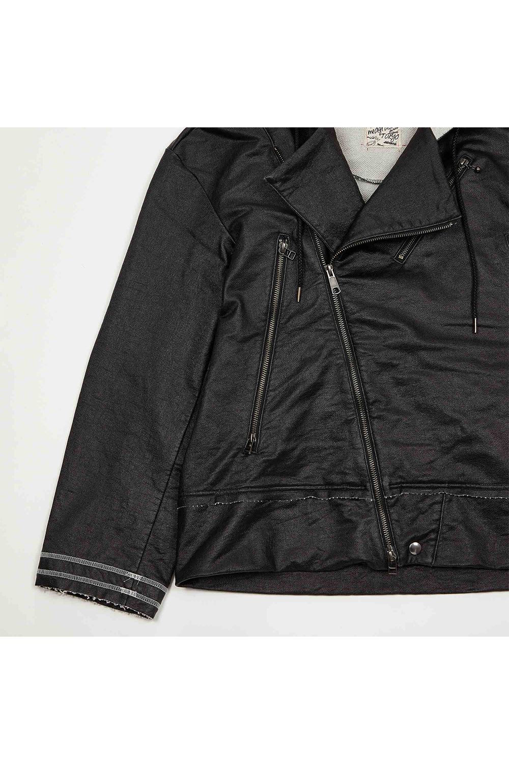 Leather like sweater hoodie / レザー ライク スウェット フーディー