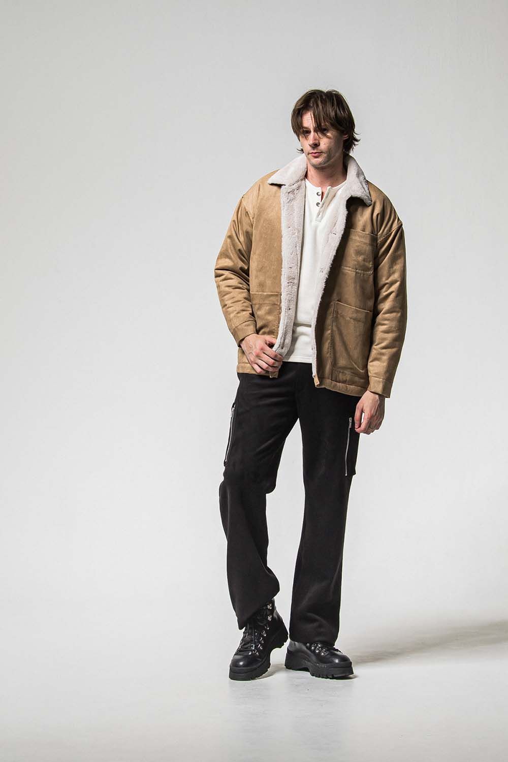VELOURS FLEECE THERMAL HENRY / ベロア フリース サーマル ヘンリーネック