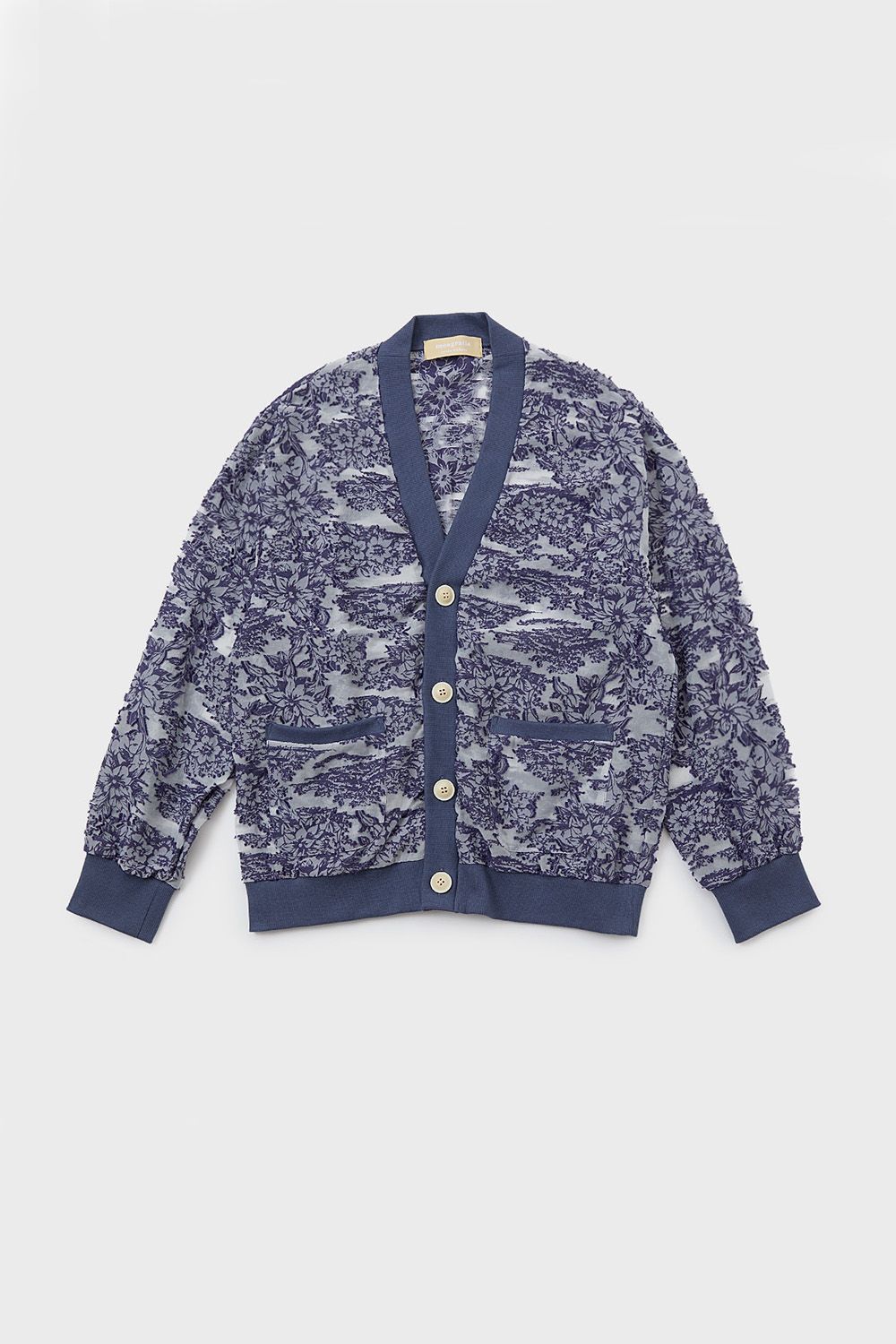 Cut jacquard sheer cardigan / カットジャガード シアー カーディガン