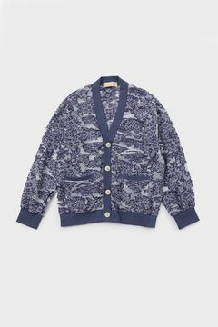 Cut jacquard sheer cardigan / カットジャガード シアー カーディガン