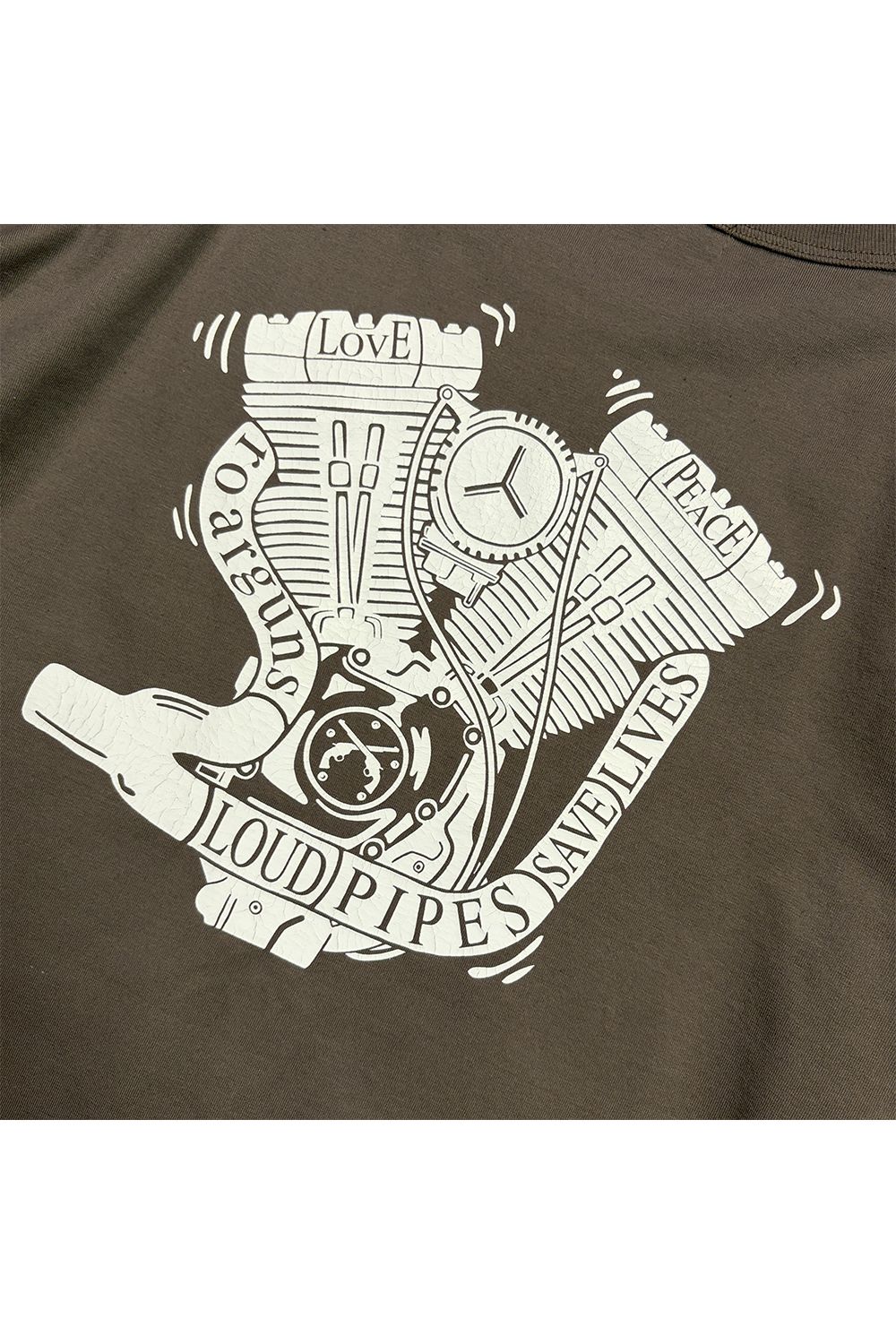 ORG/CO L/TEE ENGINE / オーガニックコットン エンジングラフィックプリント ロングスリーブ Tシャツ