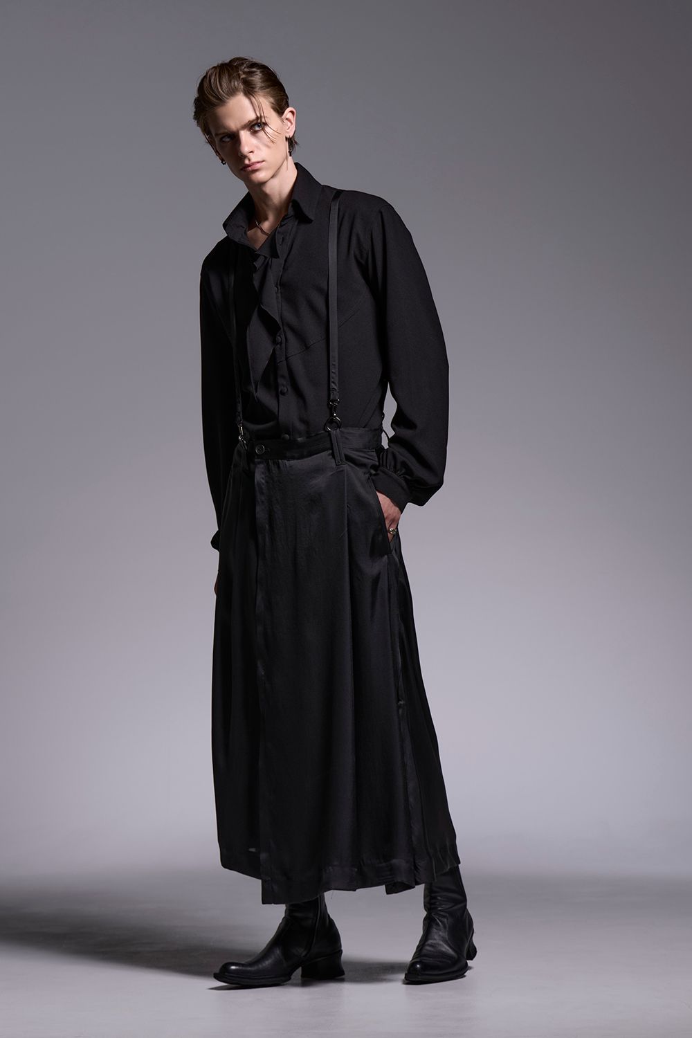 Vintage Satin Skirt Suspender Slacks / ヴィンテージサテン スカート サスペンダー スラックス