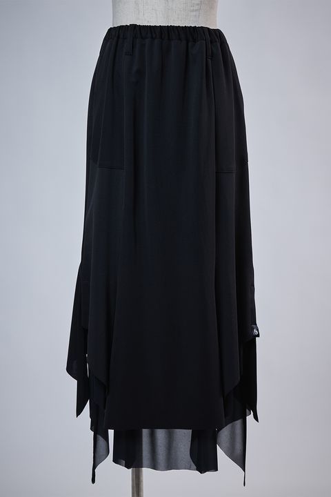 Recycle Polyester Jersey Layered Flare Skirt / リサイクル ポリエステル ジャージ レイヤード フレア スカート