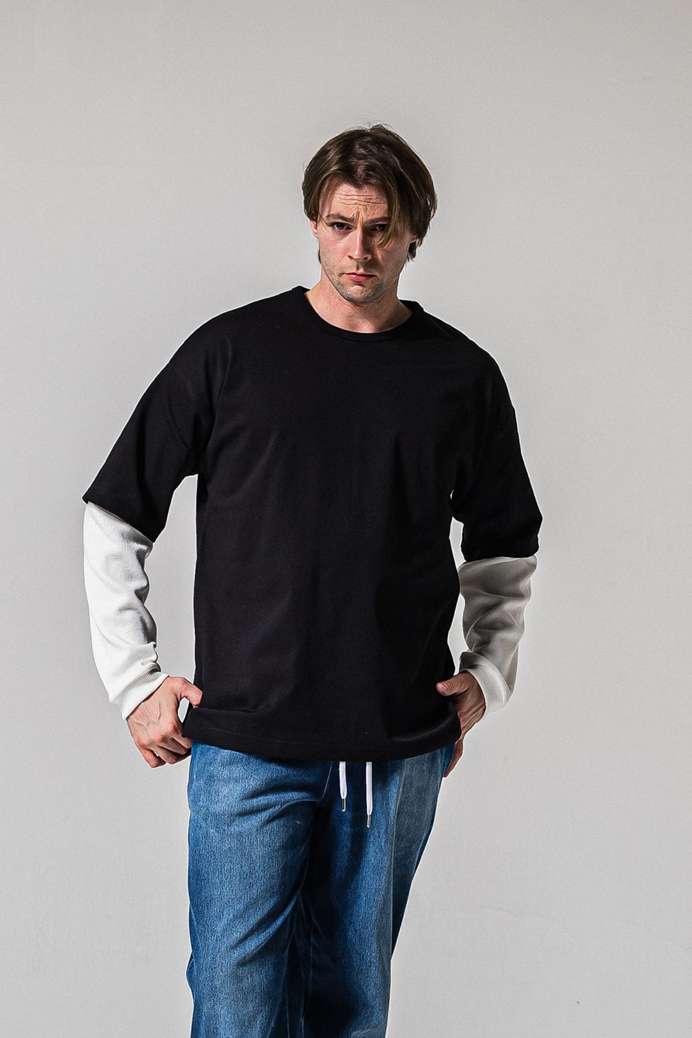 FAKE LAYERED WAFFLE LONG SLEEVE / フェイクレイヤード ワッフル ロングスリーブ