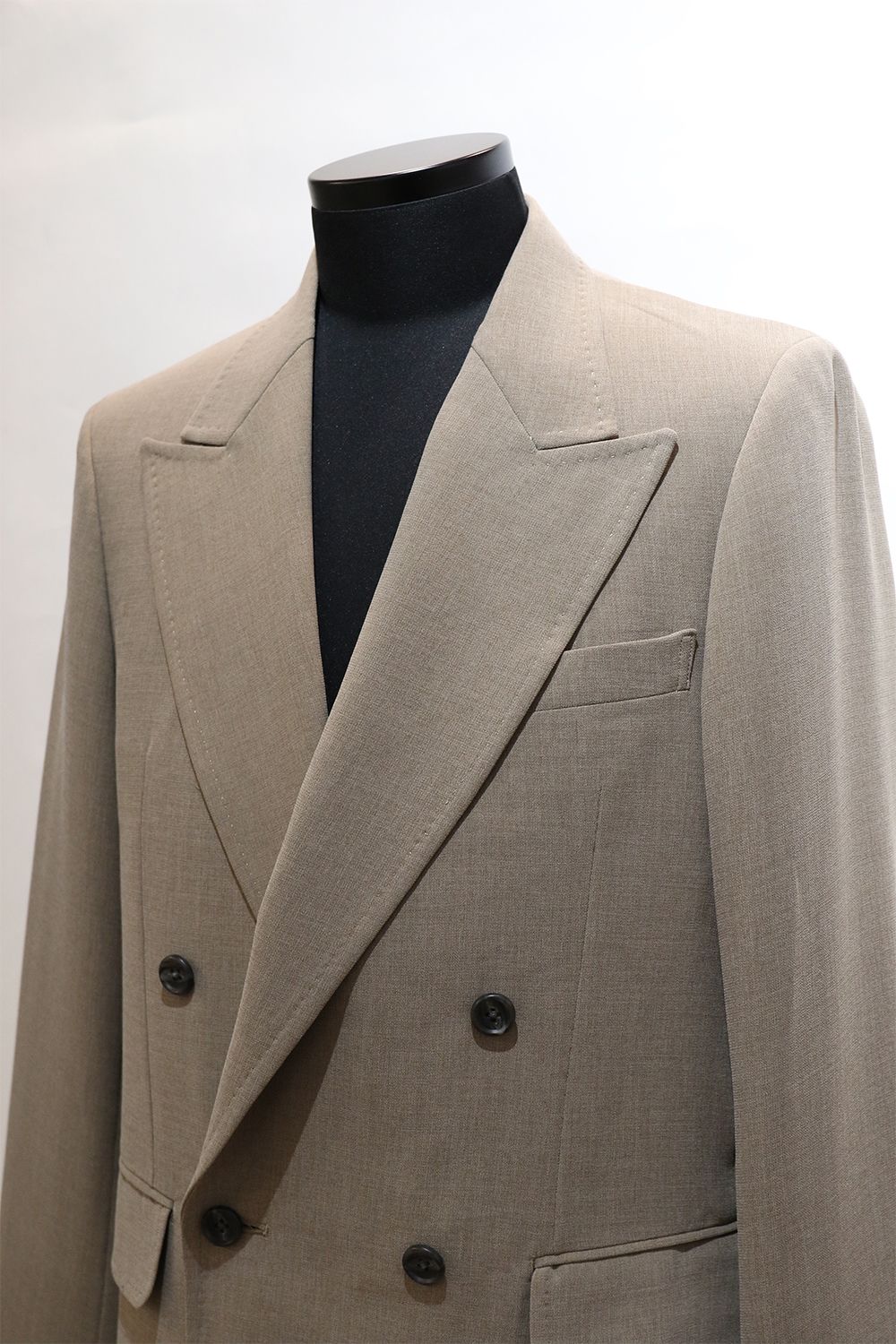 MELANGE TWILL DOUBLE BREASTED JACKET<HORN BUTTON> / メランジ ツイル ダブルブレステッド ジャケット