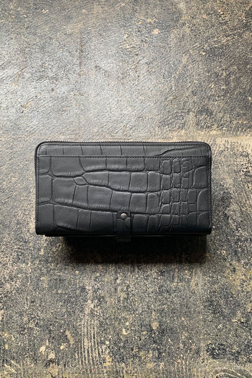 WALLET BLACK ×S/SILIVER METAL - Emboss Crocodile