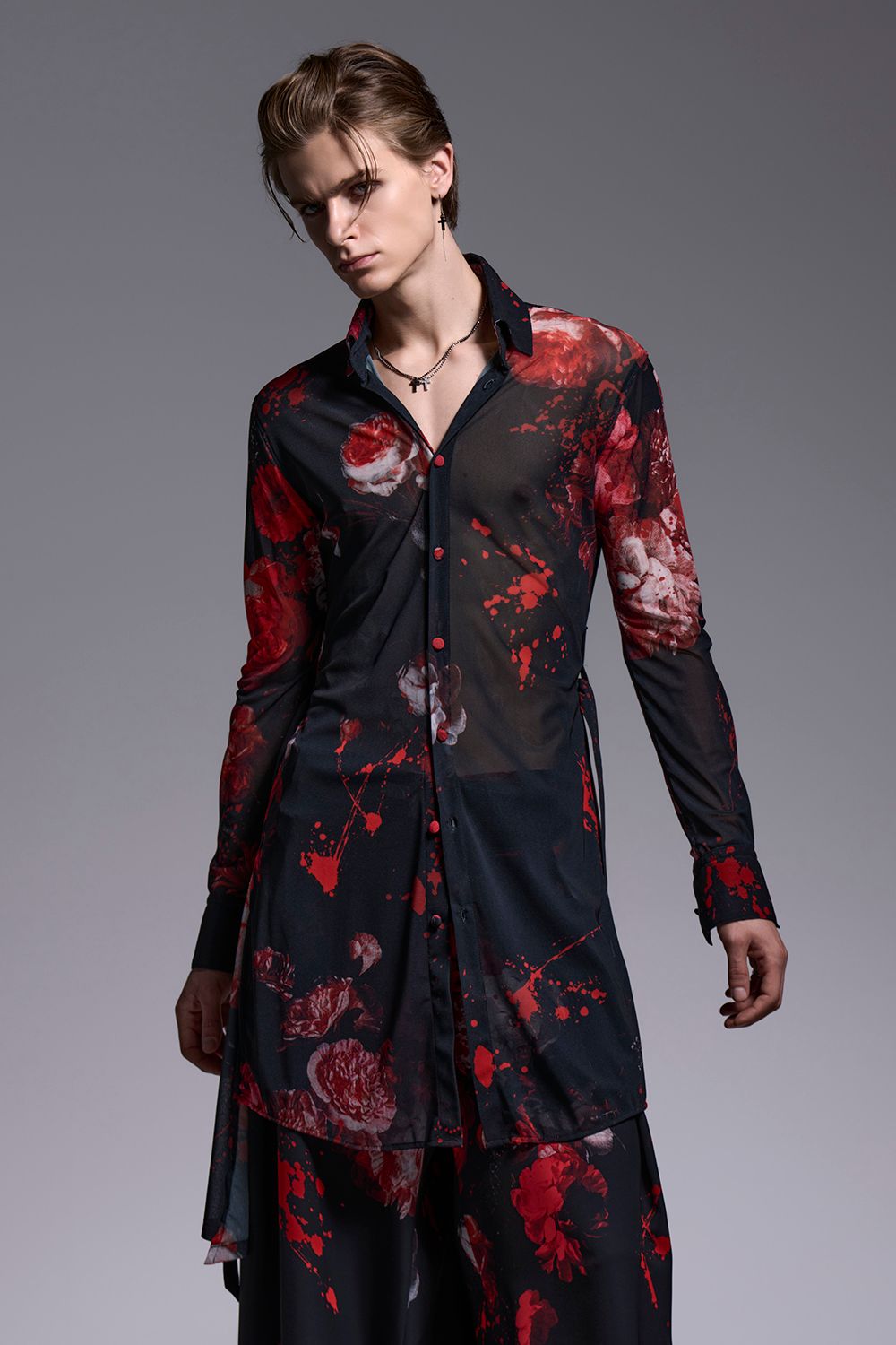 Flora Mesh Flare Shirt / フローラメッシュ フレアシャツ