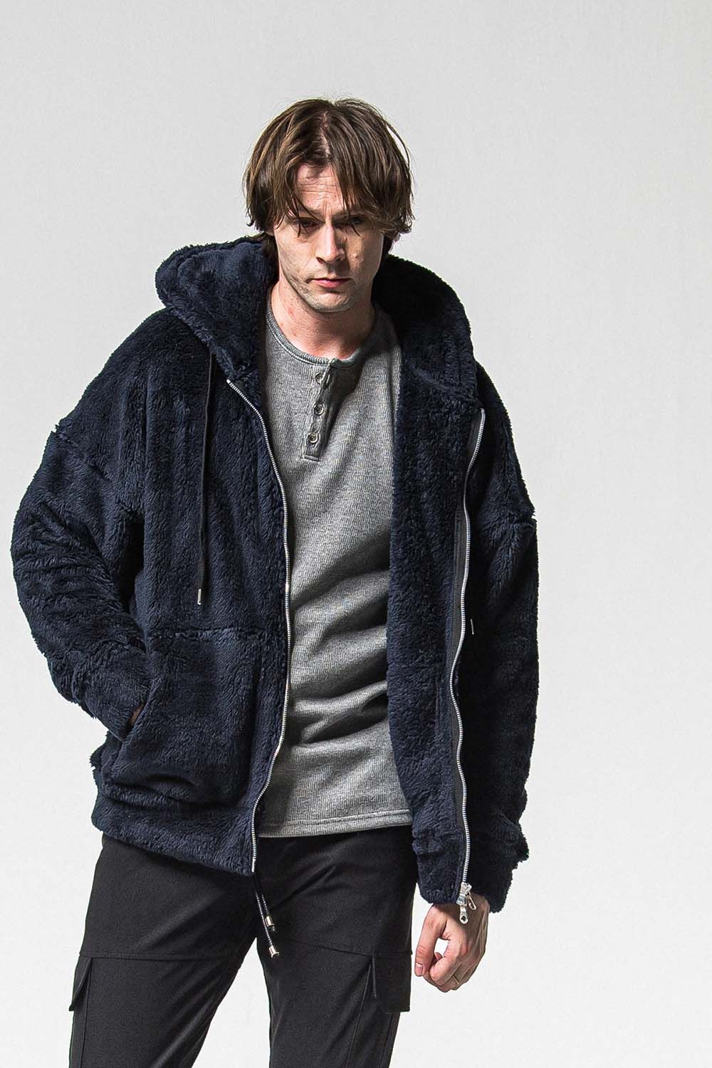 BOA ZIP LOOSE HOODIE / ボア ジップ ルーズ フーディ