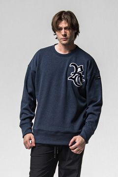 RC CHENILLE VELOURS FLEECE DROP TRINER / RC サガラ刺繍ワッペン ベロア フリース ドロップ トレーナー
