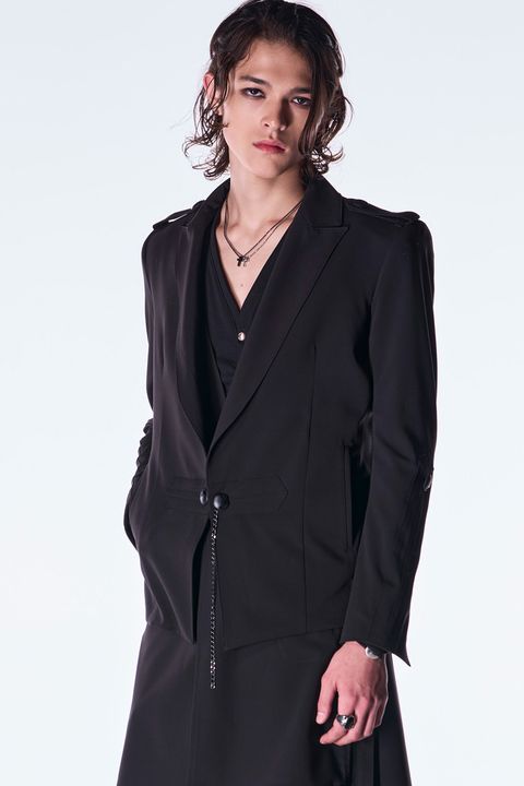 PE Gabardine Short Goth Jacket / ポリエステル ギャバジン ショート ゴス ジャケット