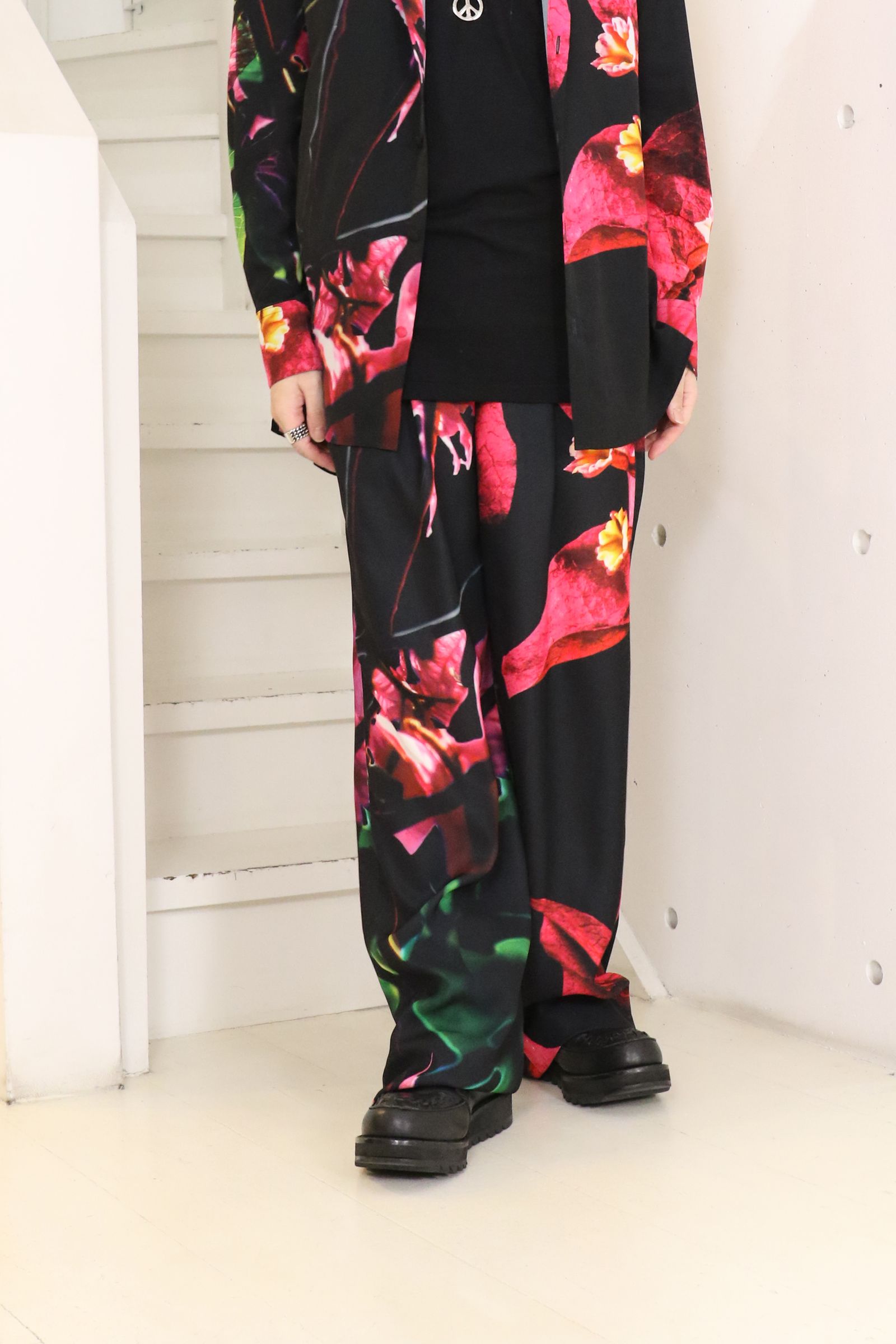 Eco Satin Bougainvillia 2Tuck Wide Slacks  / ブーゲンビリア 2タック ワイドスラックス