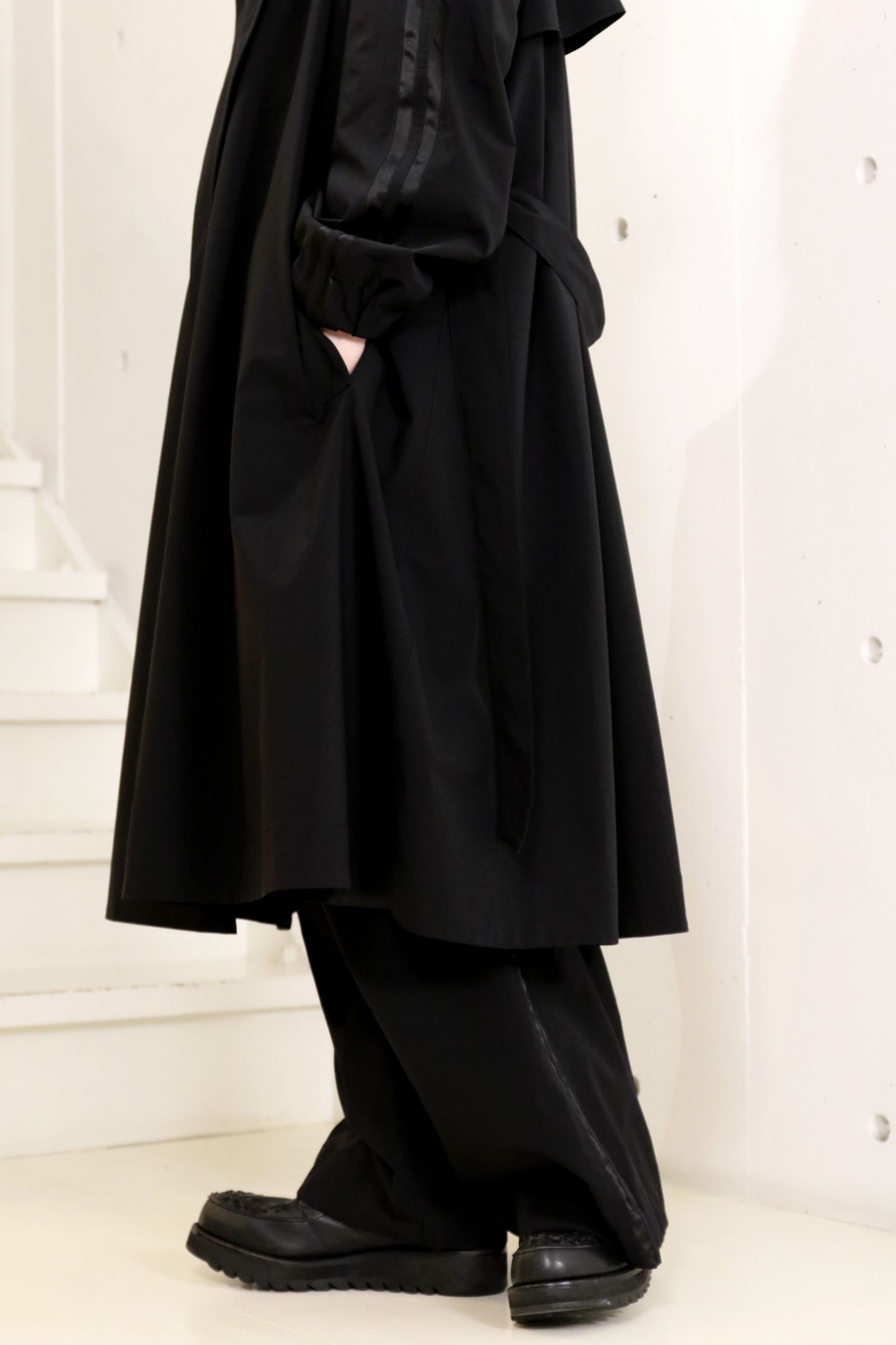 Sustainable Tuffeta Line Big Silhouette Hoodie / ライン ビッグシルエット フーディー